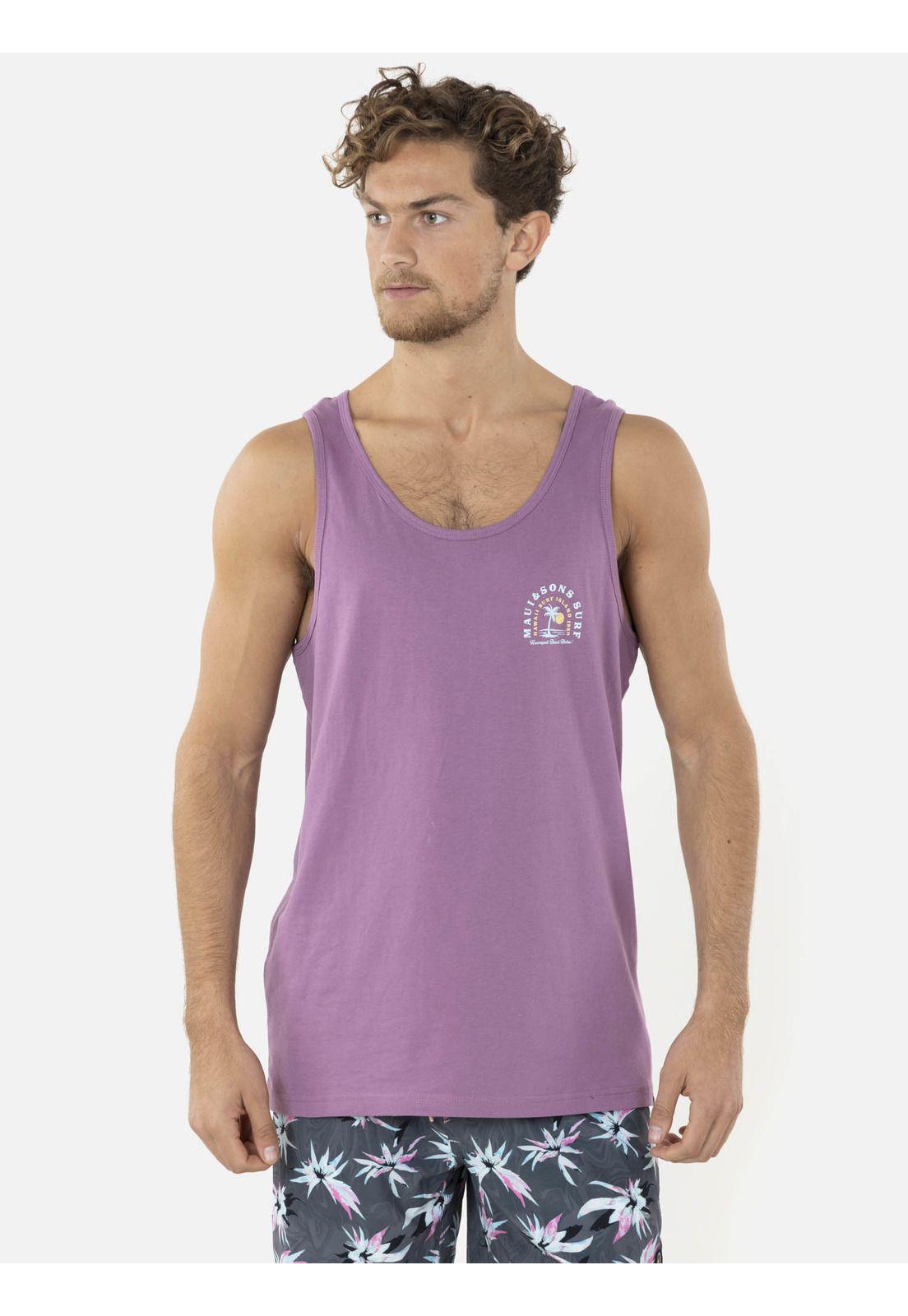 Polera SM PALM COOKIE Hombre Burdeo Maui and Sons-0