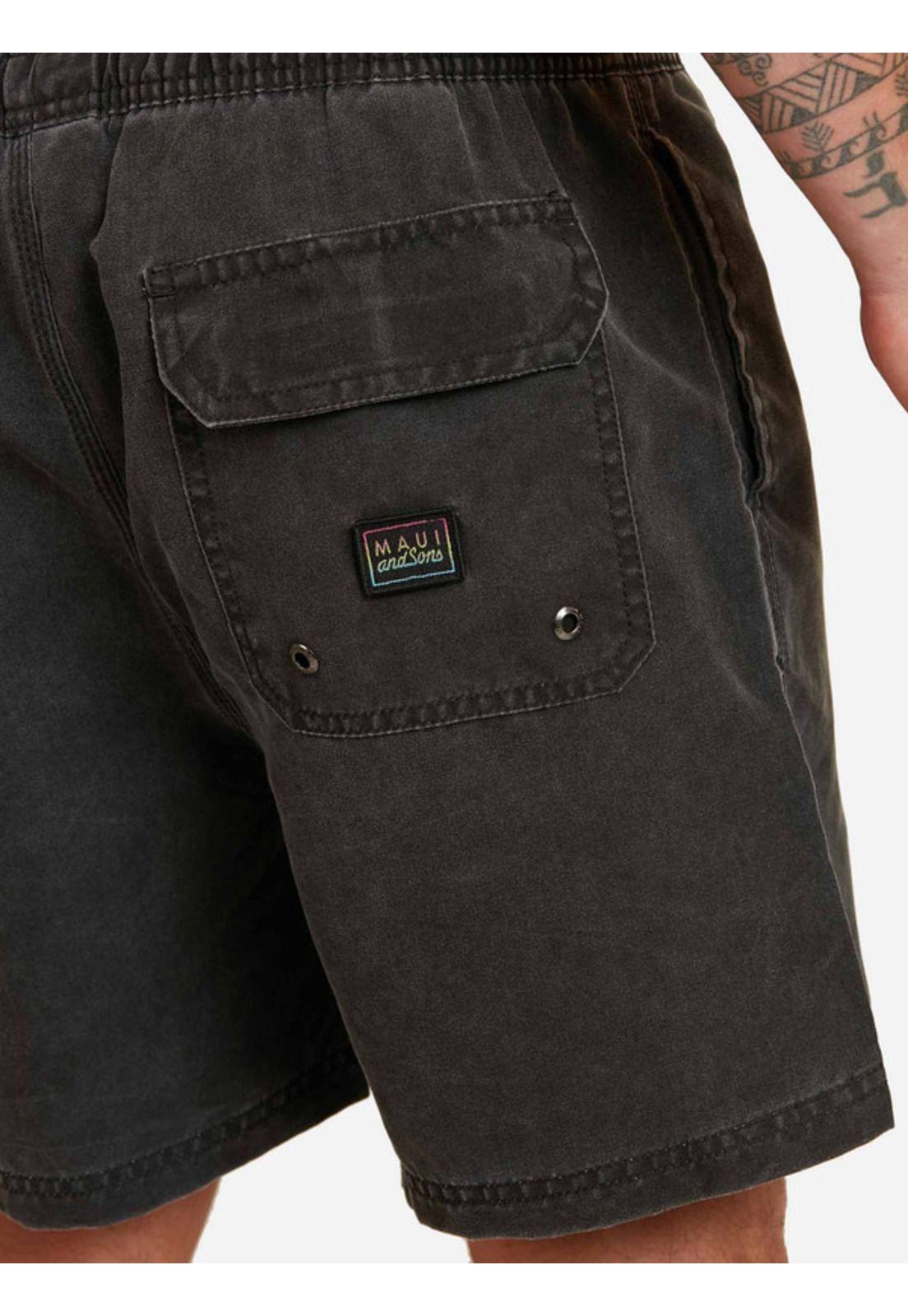 Traje De Baño Microfibra Classic Hombre Negro Maui And Sons-2