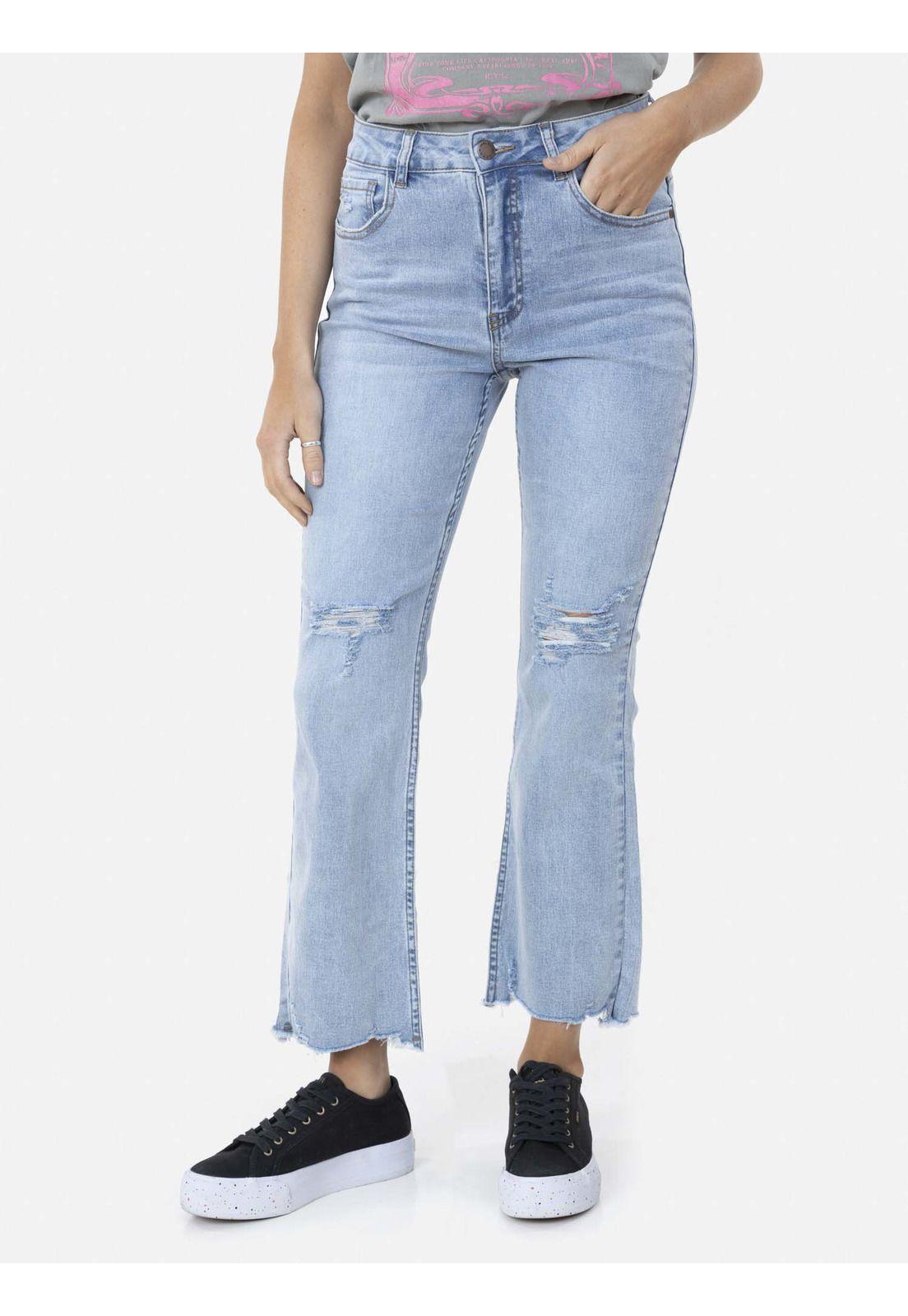 Jeans BLUE FRAYED Mujer Celeste Maui and Sons-0