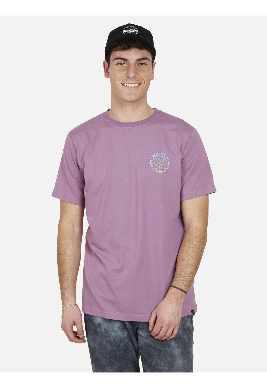 Polera SURFER WAVES Hombre Burdeo Maui and Sons-0
