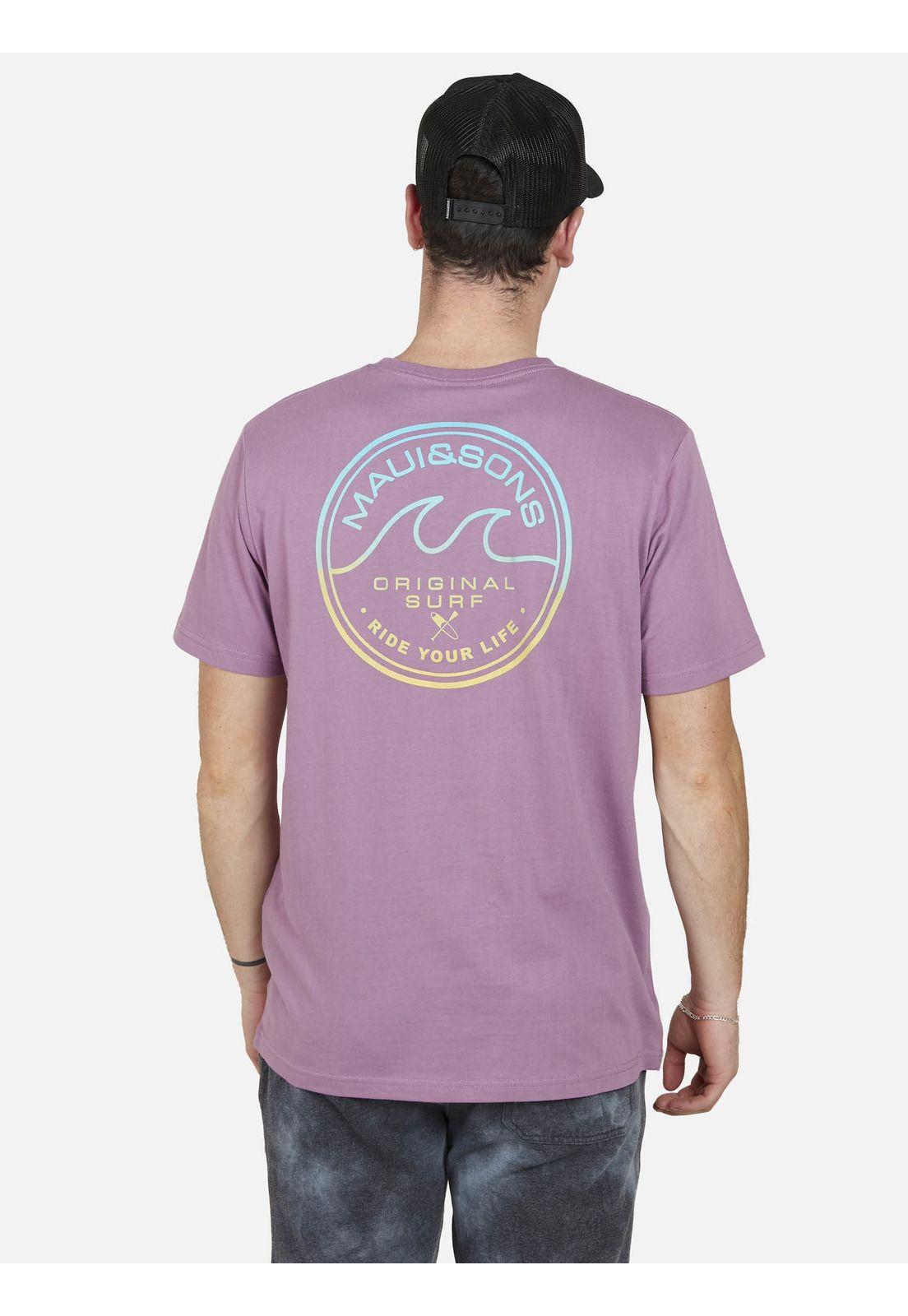 Polera SURFER WAVES Hombre Burdeo Maui and Sons-1