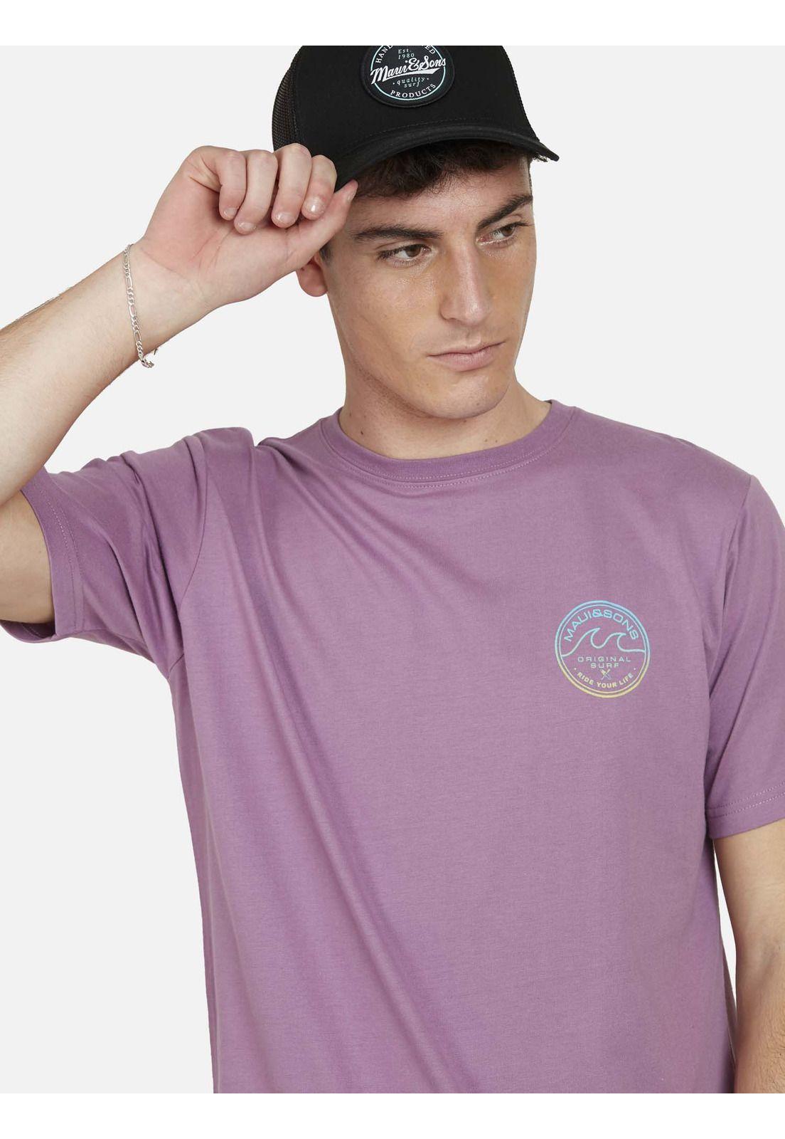 Polera SURFER WAVES Hombre Burdeo Maui and Sons-3