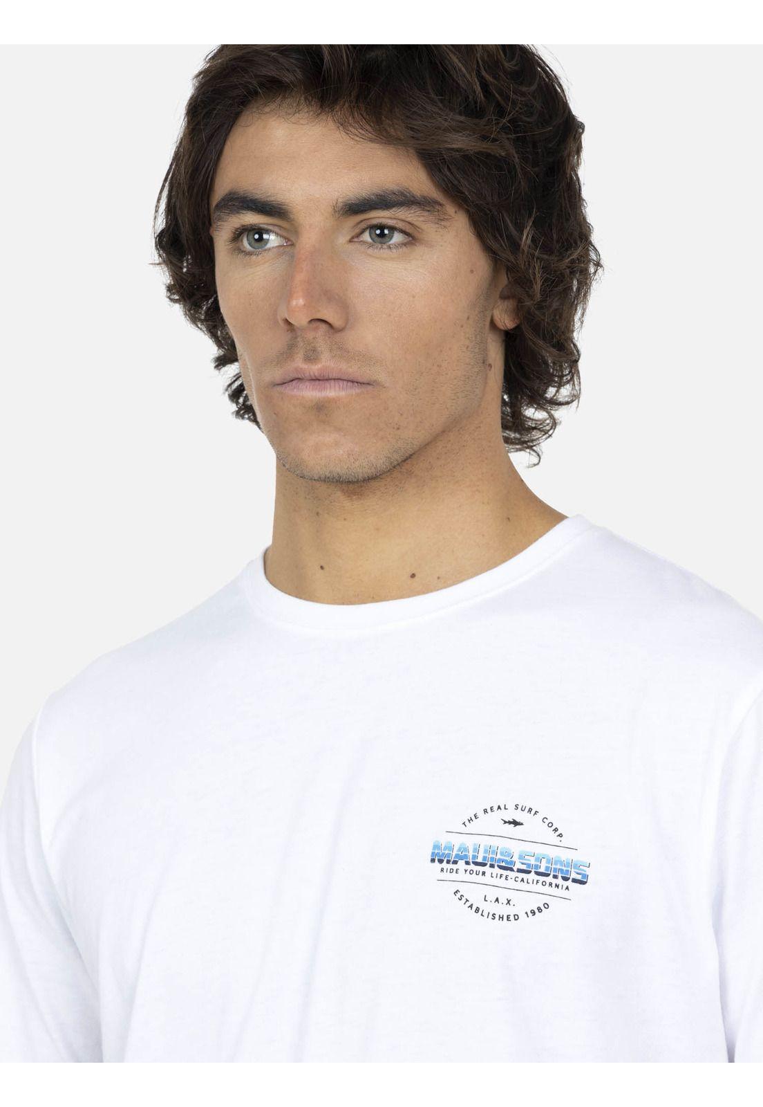 Polera Manga Corta  Hombre 5P361-MV22 Blanco Maui and Sons-2