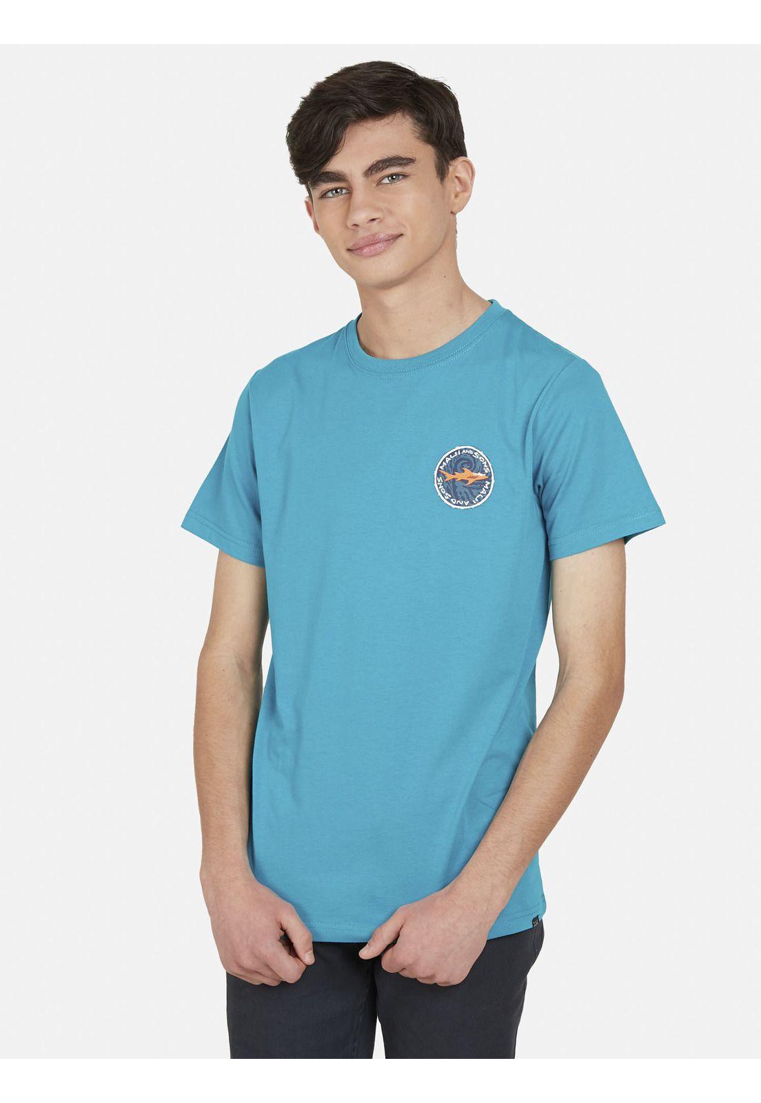 Polera VINTAGE SHARK Juvenil Azul Petróleo Maui and Sons-0