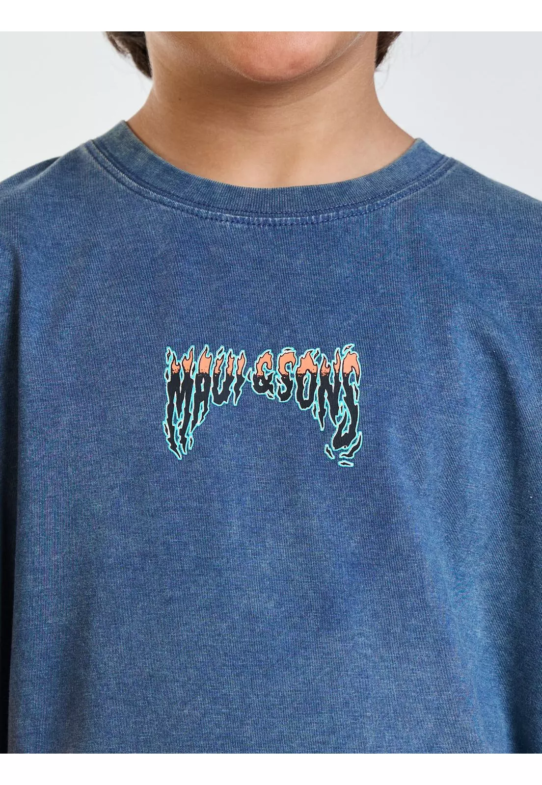 Polera MC Flow Azul Infantil Maui and Sons-5