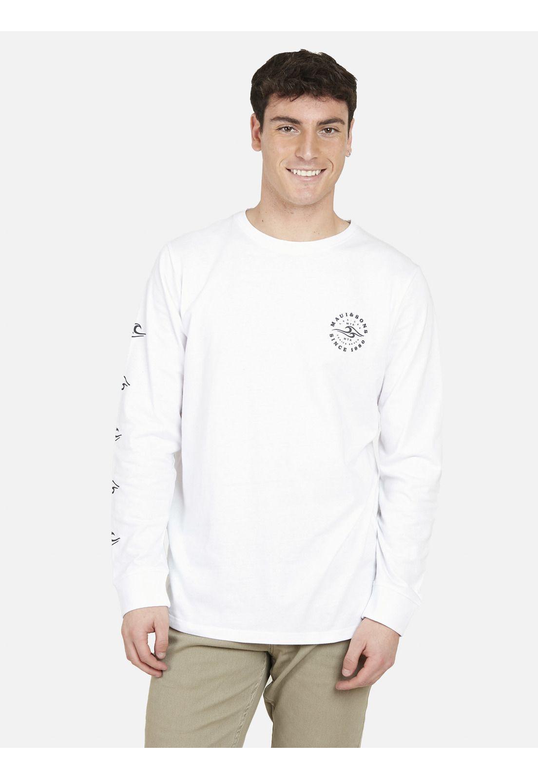 Polera WAVES 1780 Hombre Blanco Maui and Sons-0