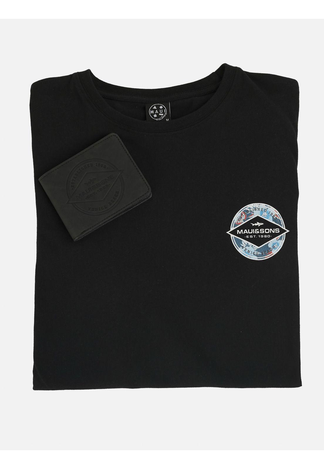 Pack Polera Billetera 5AV1555 Hombre Negro Maui and Sons-3