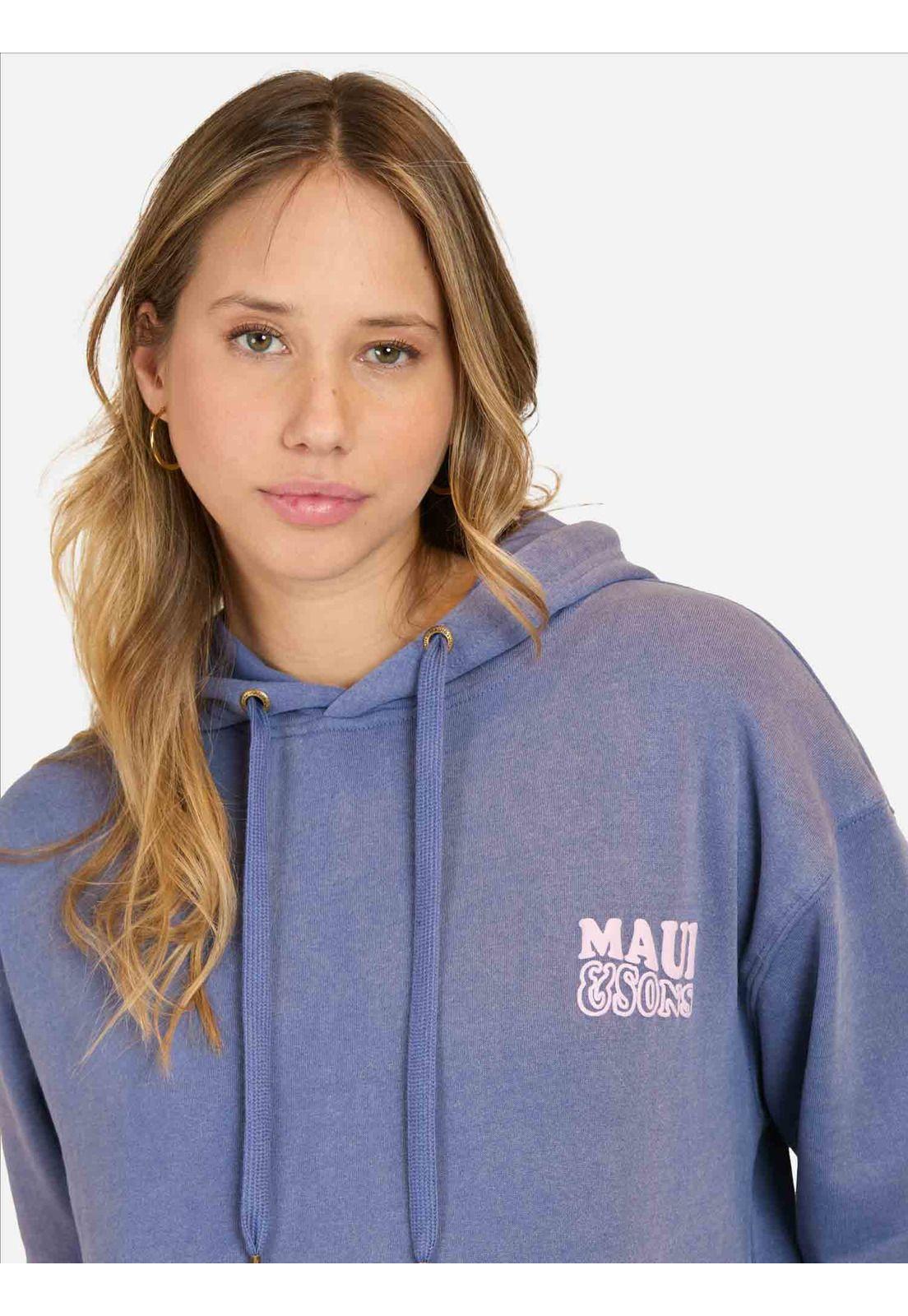 Poleron Canguro Kiss Mujer Azul Maui And Sons-2