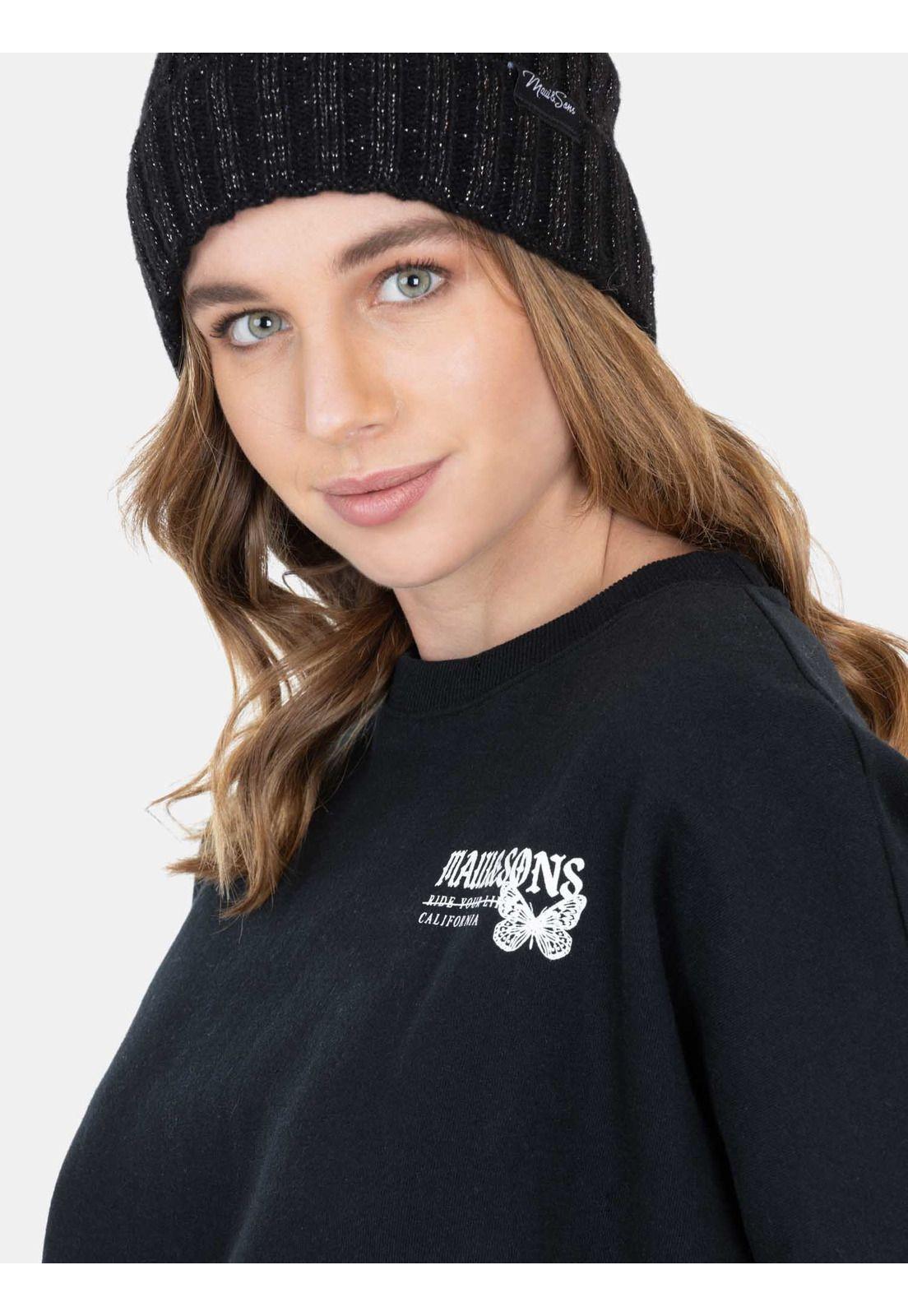 Poleron The Just Crew Neck Negro Mujer Maui And Sons-2