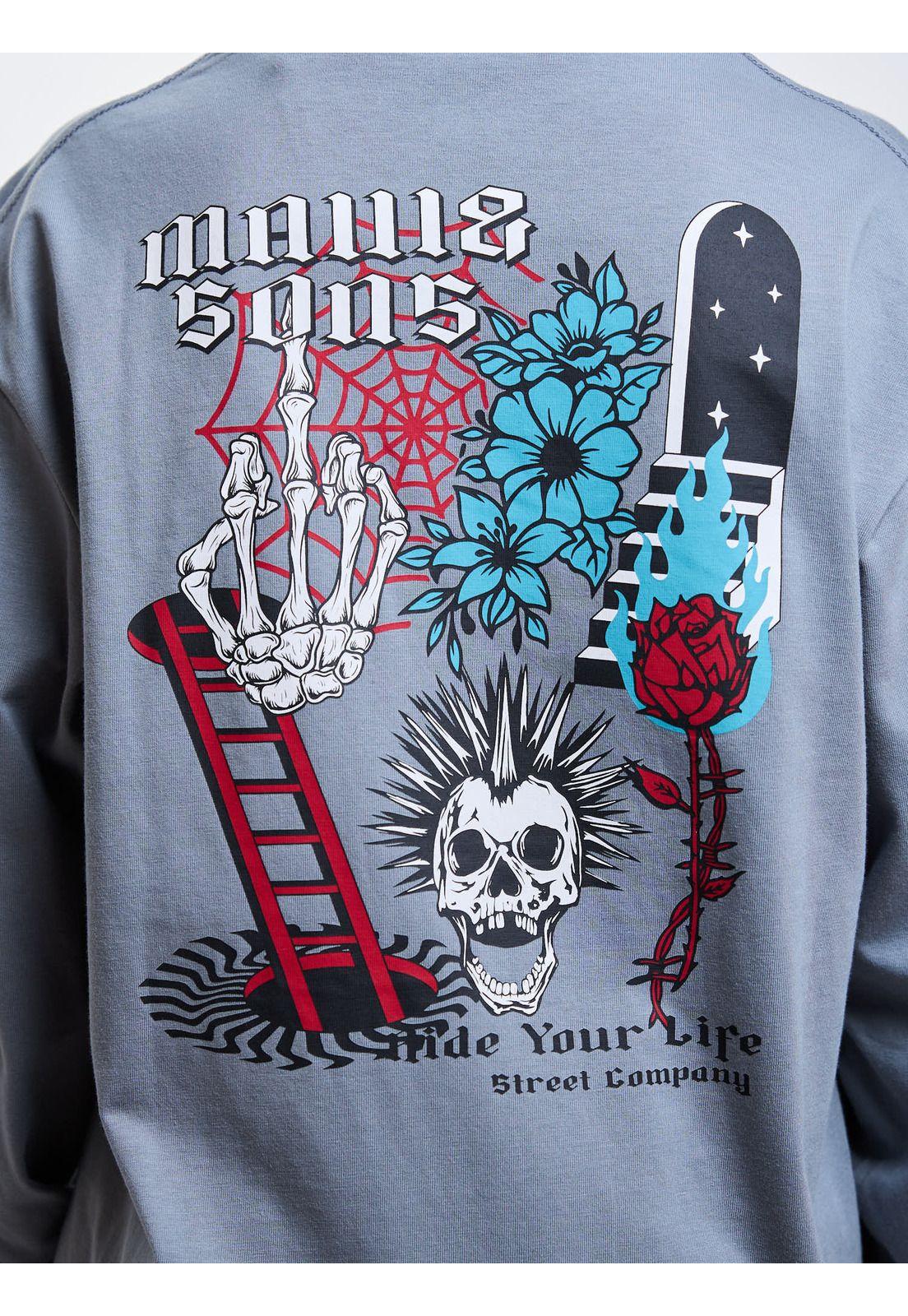 Polera ML Horizon Gris Infantil Maui And Sons-3