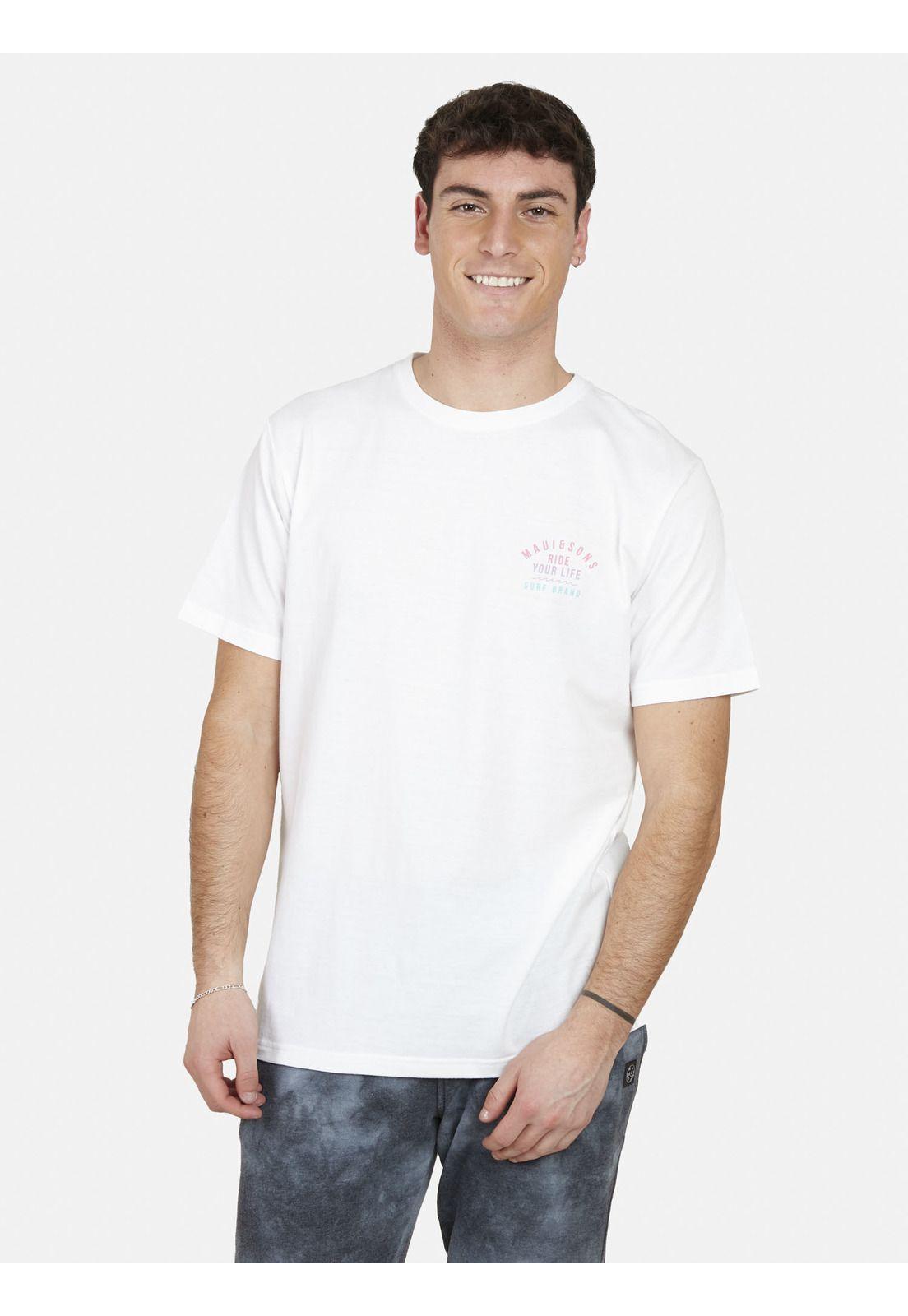 Polera CALM SEA Hombre Blanco Maui and Sons-0