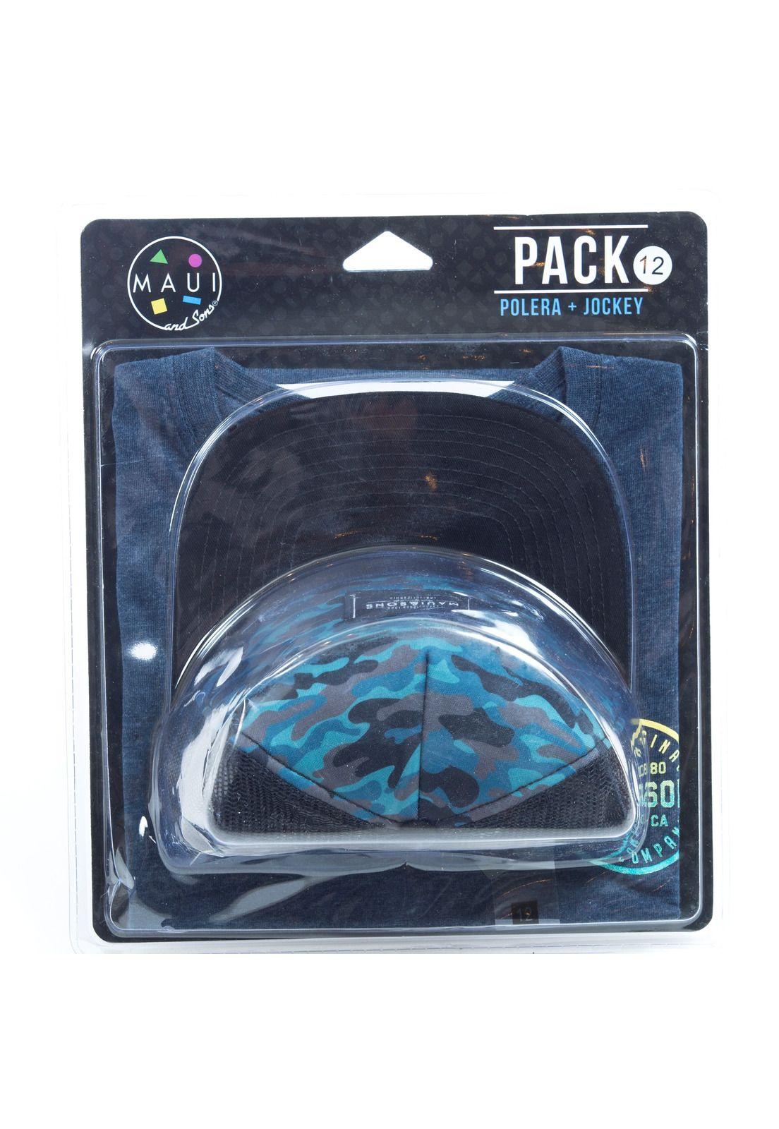 Pack Polera Jockey Juvenil Azul Maui and Sons 5AV105-MV20-1