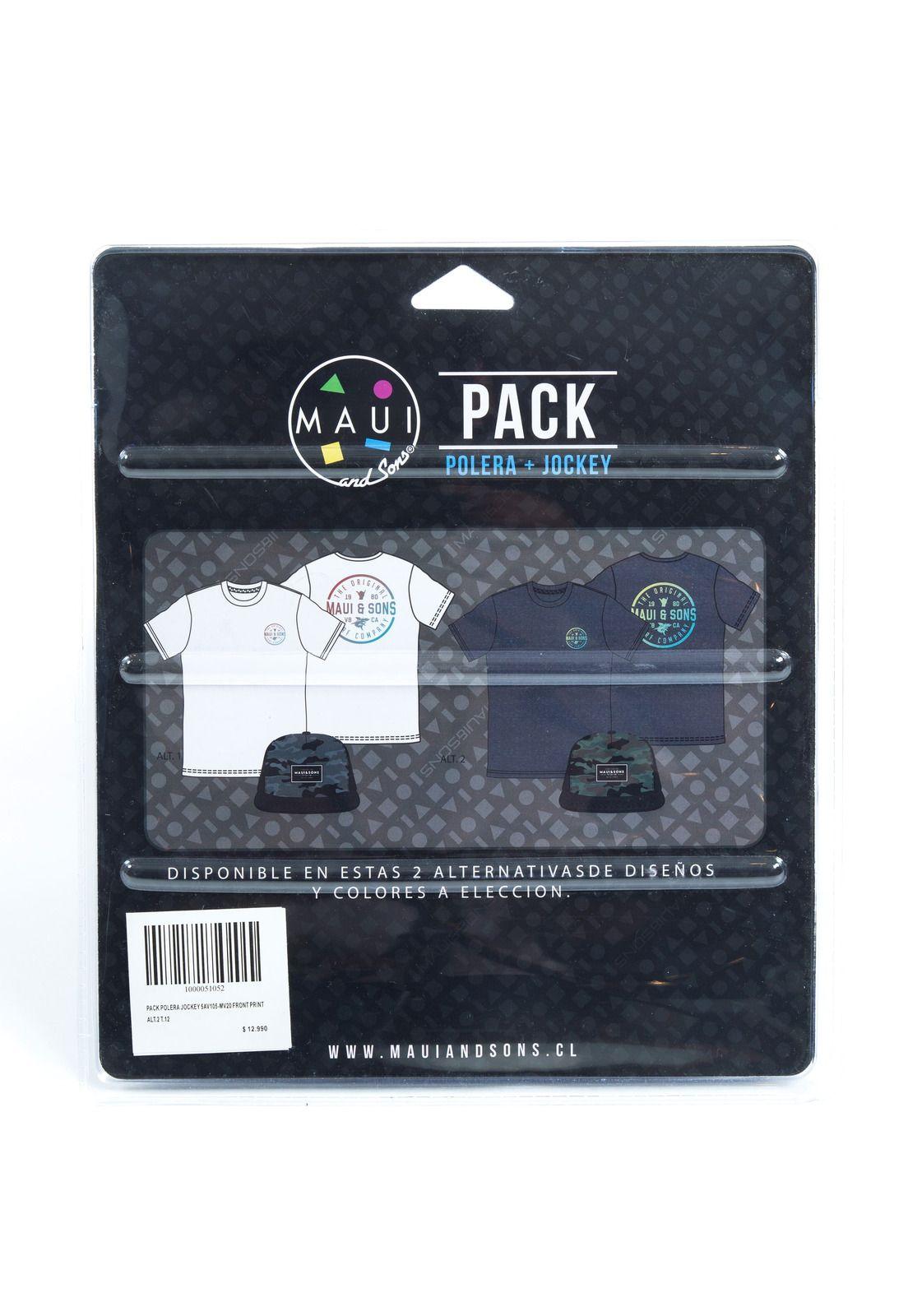 Pack Polera Jockey Juvenil Azul Maui and Sons 5AV105-MV20-2