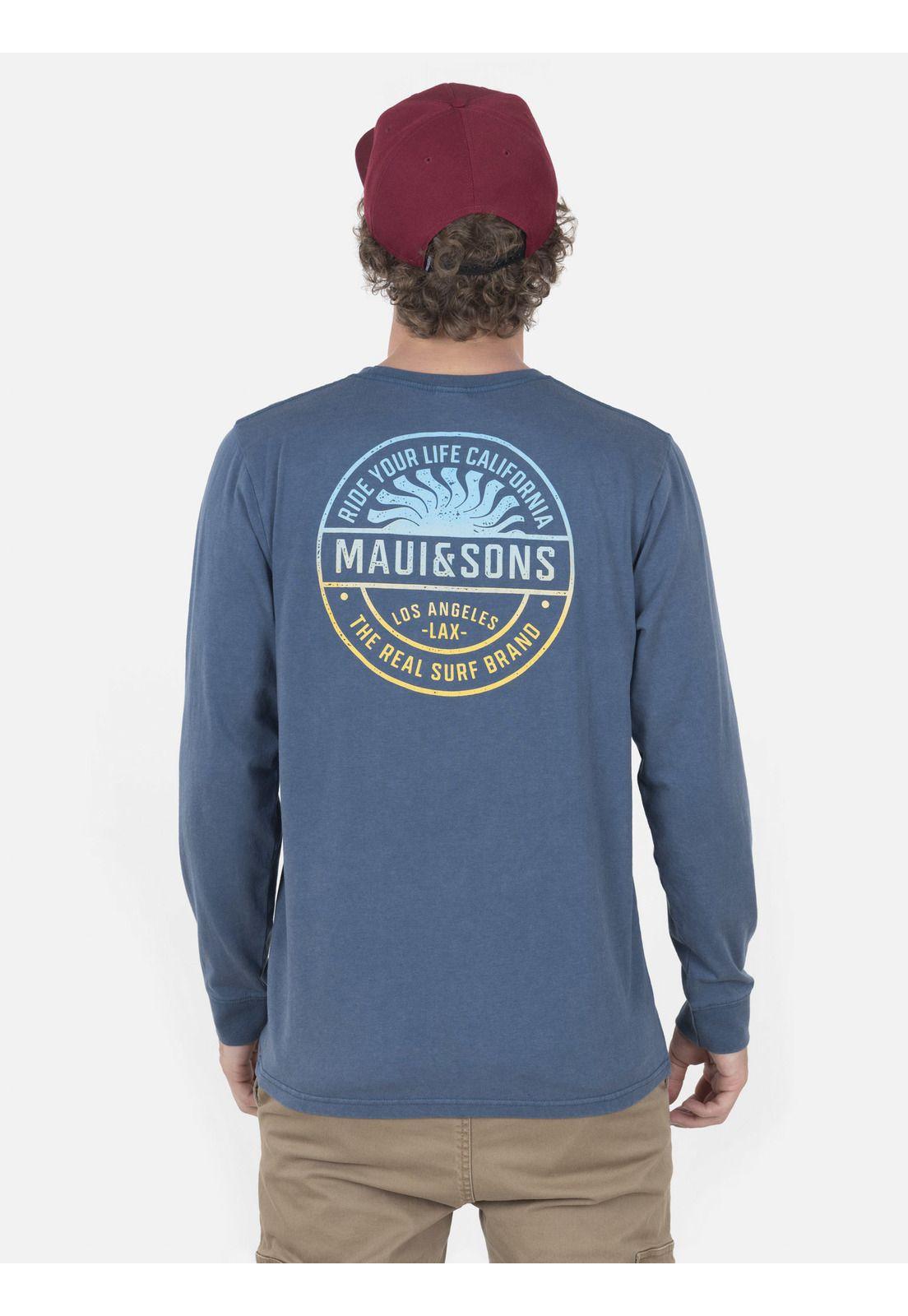 Polera Hombre MID SUN LS TEE Azul Maui and Sons-1