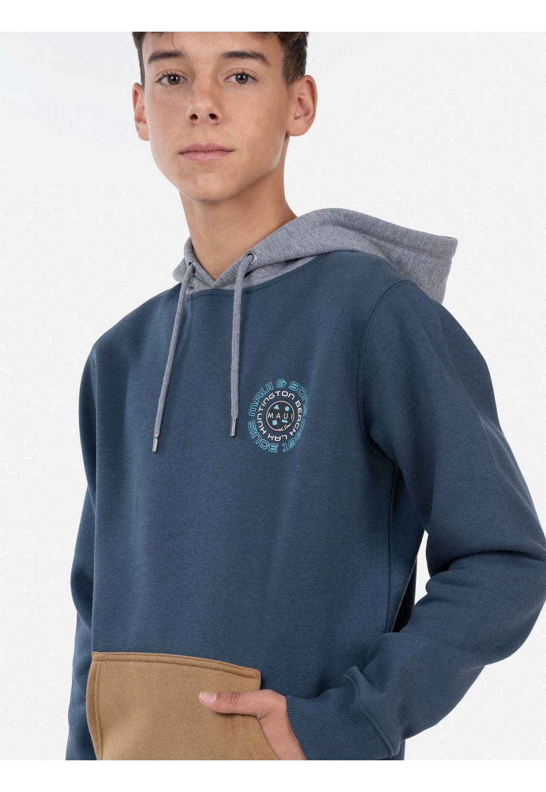 Poleron SINCE 198 HOODIES Juvenil Azul Maui and Sons-1
