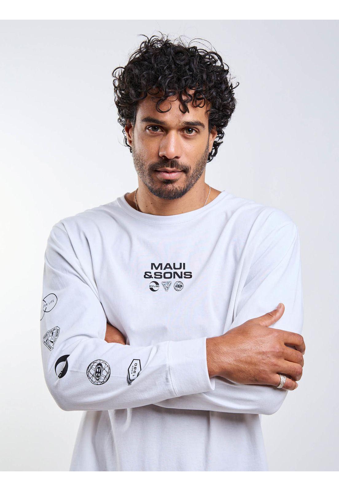 Polera ML Elementals Blanco Hombre Maui And Sons-3