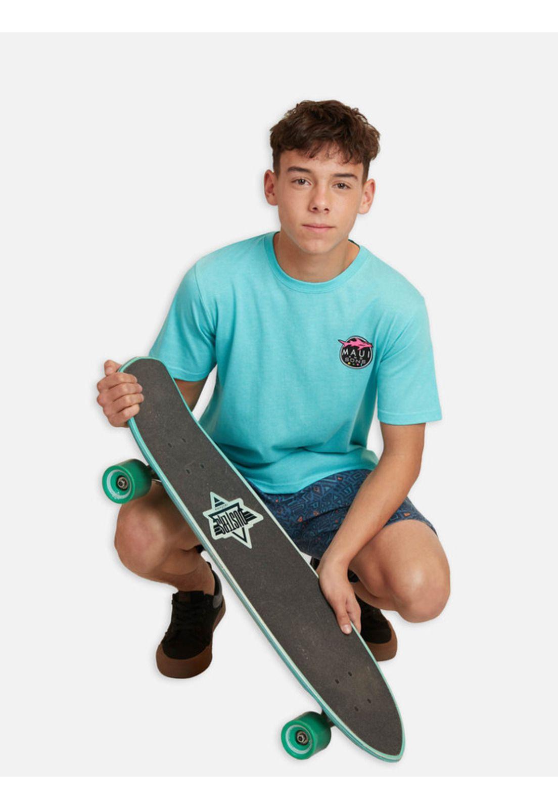 Polera Maui Logo Shark Vintage Tees Juvenil Hombre Celeste Maui And Sons-3