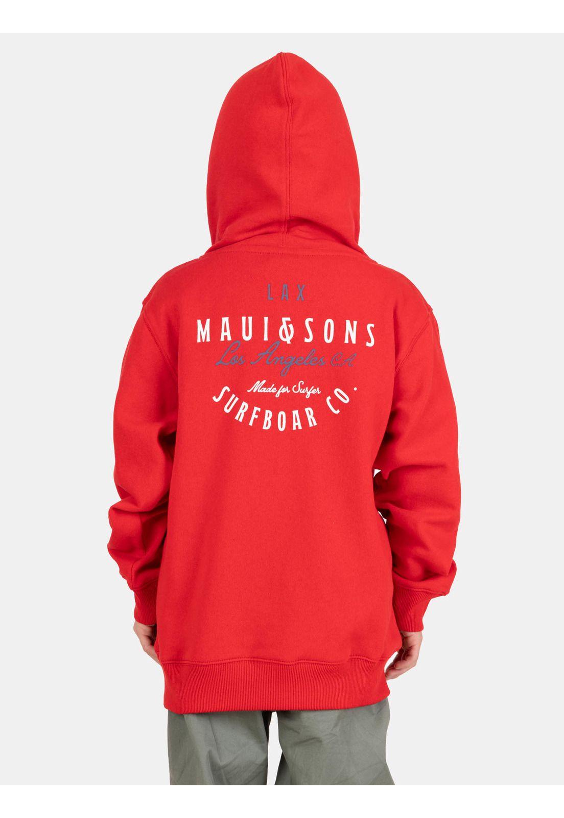 Poleron Canguro Tiki Rojo Infantil Maui And Sons-1