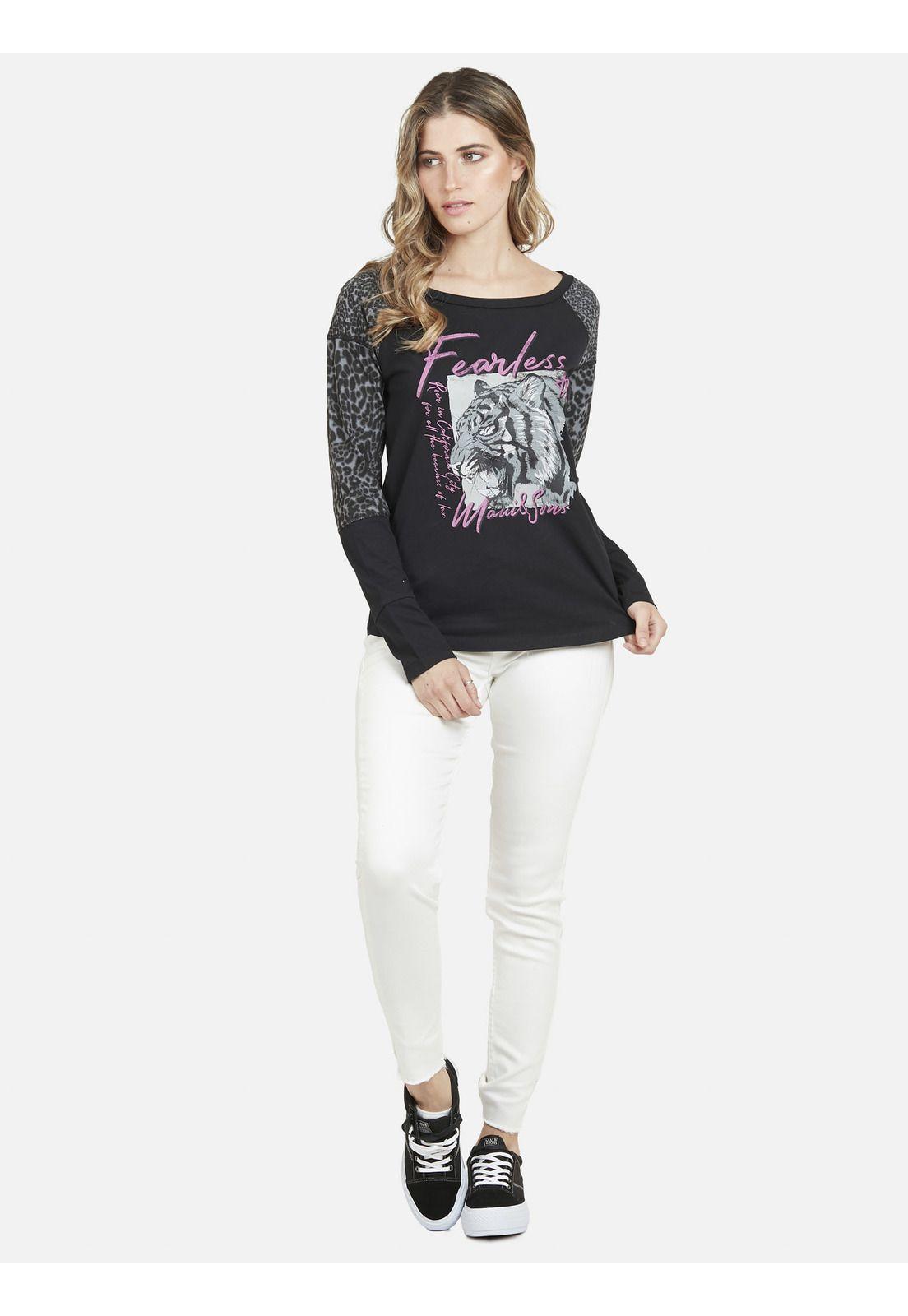 Polera Manga Larga FEARLESS Mujer Negro Maui & Sons-3