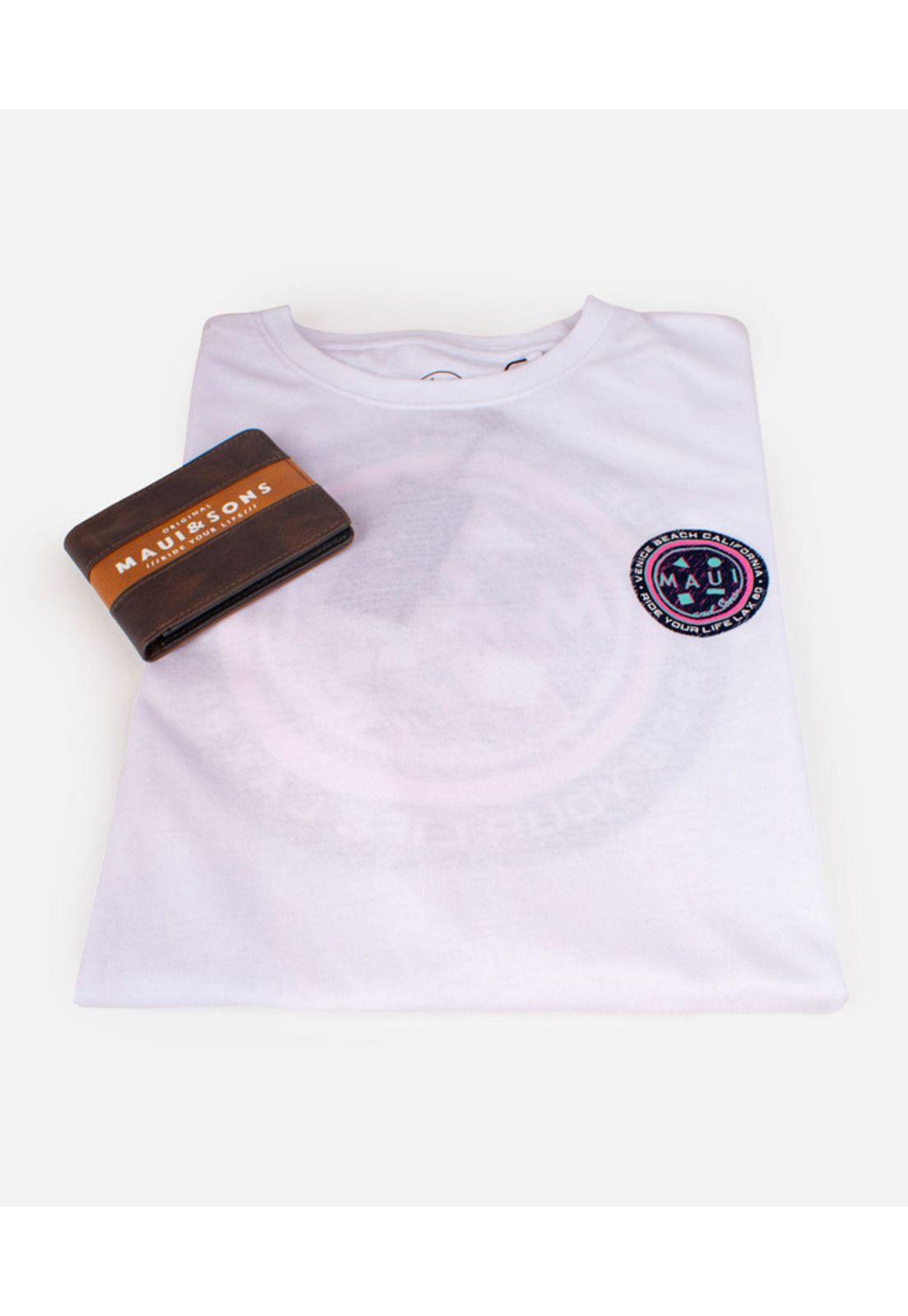 Pack Polera Billetera Blanco 5AV1761 Hombre Maui and sons-3