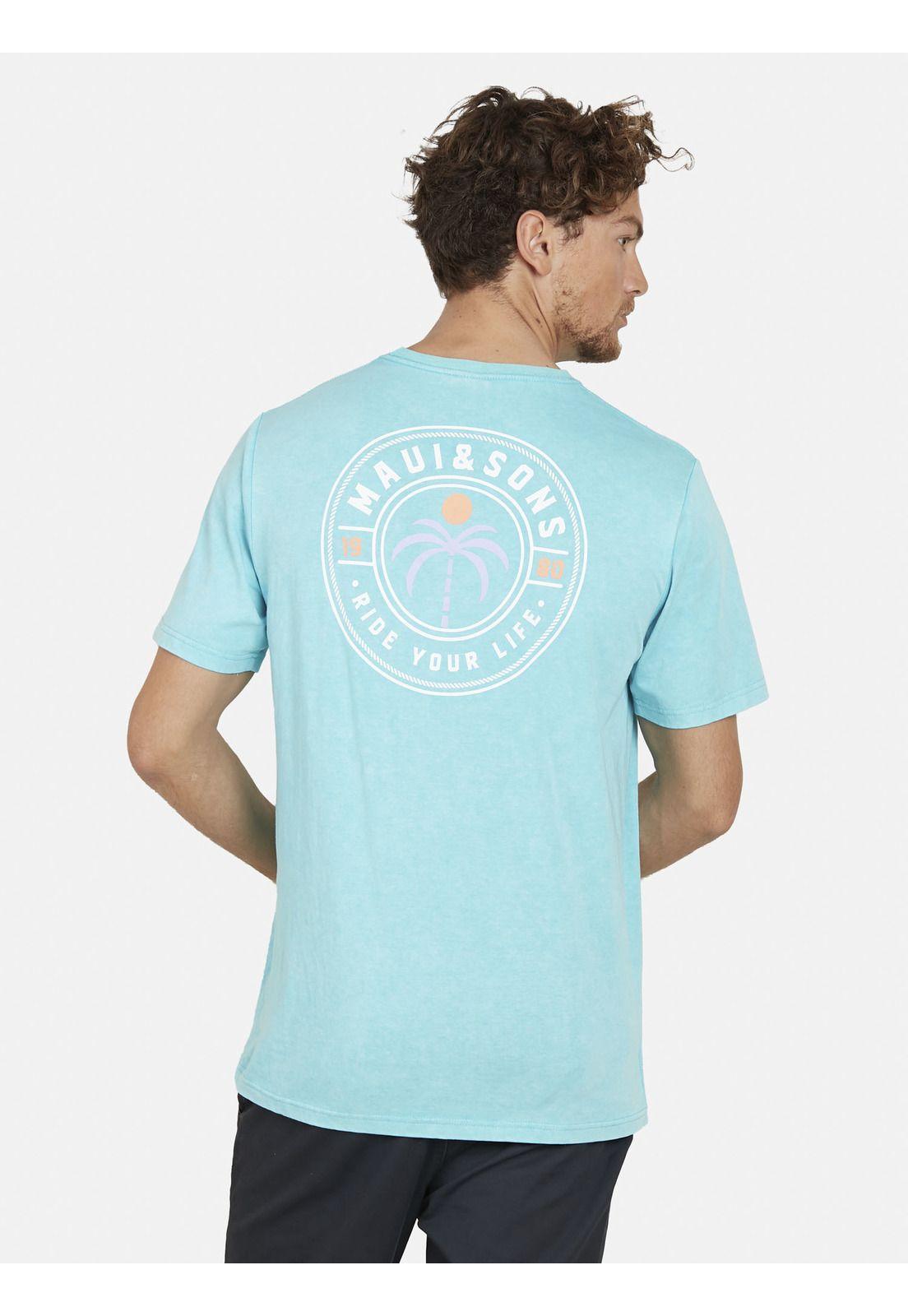 Polera PALM LAX DYE Hombre Celeste Maui and Sons-1