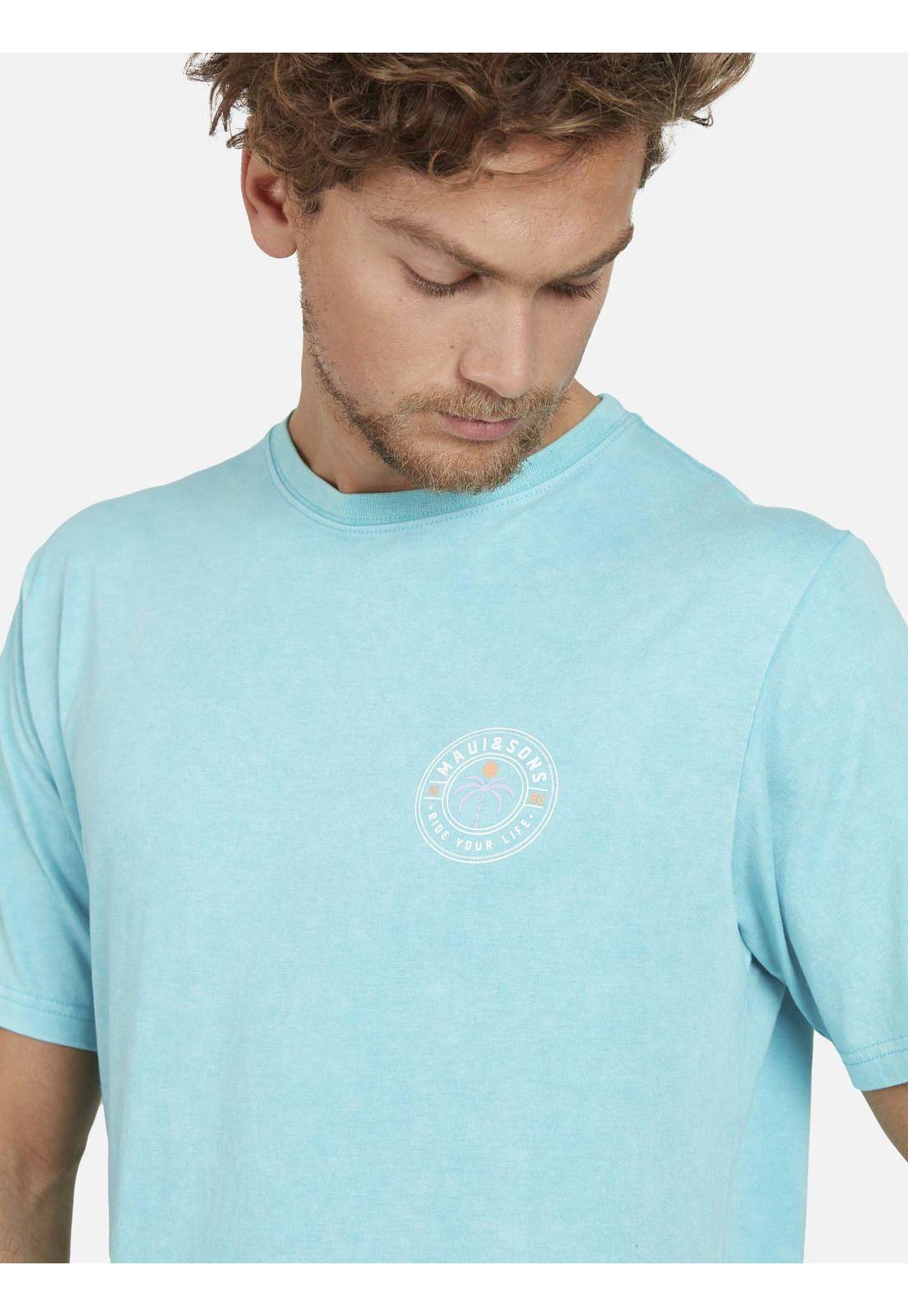 Polera PALM LAX DYE Hombre Celeste Maui and Sons-2