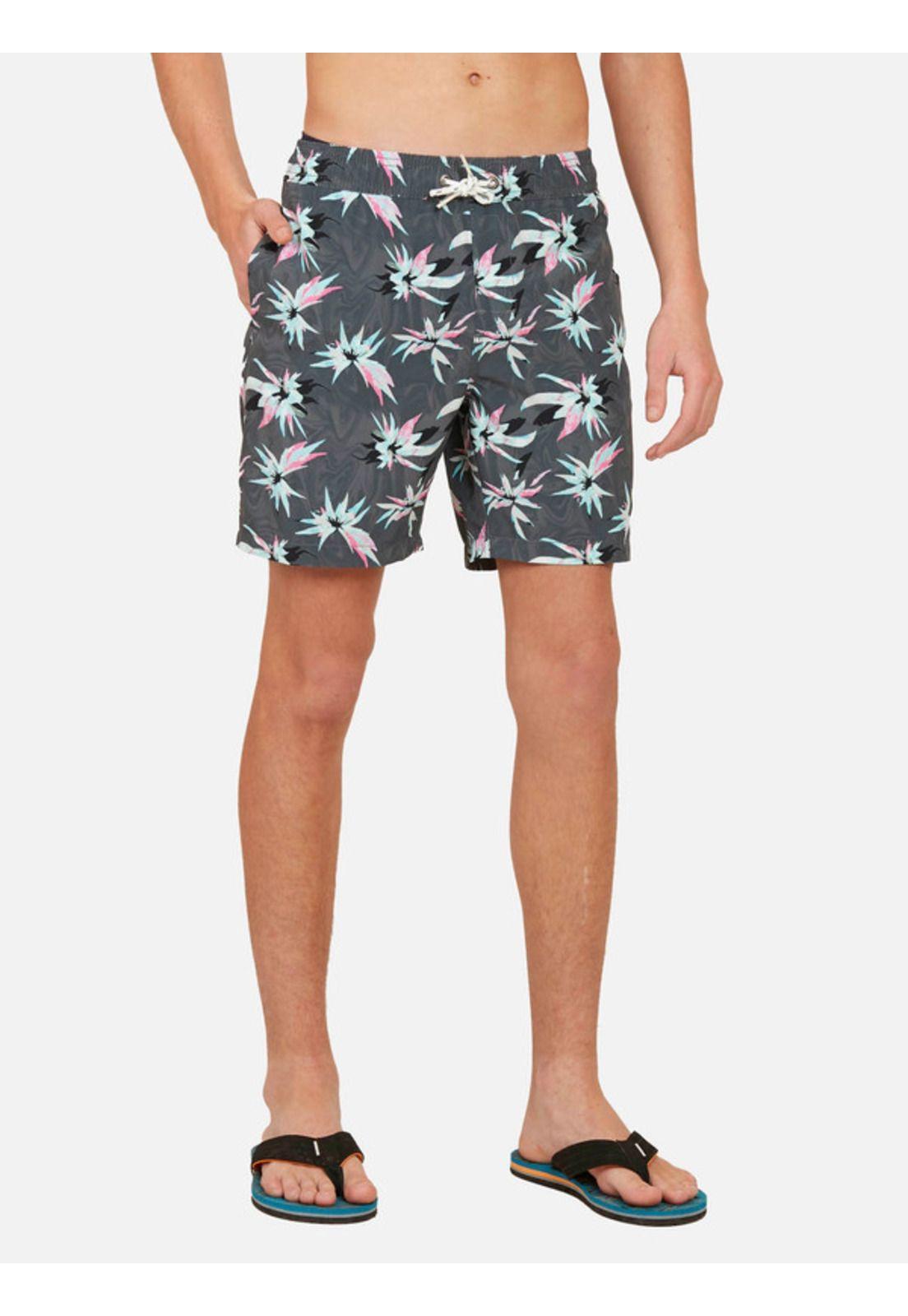 Traje de Baño Hawaiian Dark Elastic Waist Multicolor Juvenil Maui and sons-0