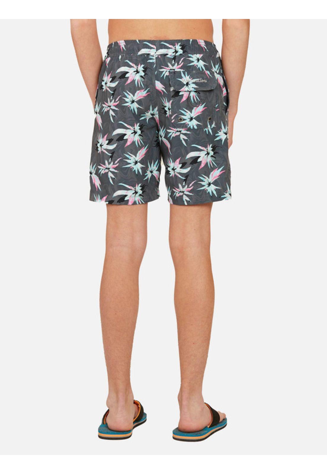 Traje de Baño Hawaiian Dark Elastic Waist Multicolor Juvenil Maui and sons-1