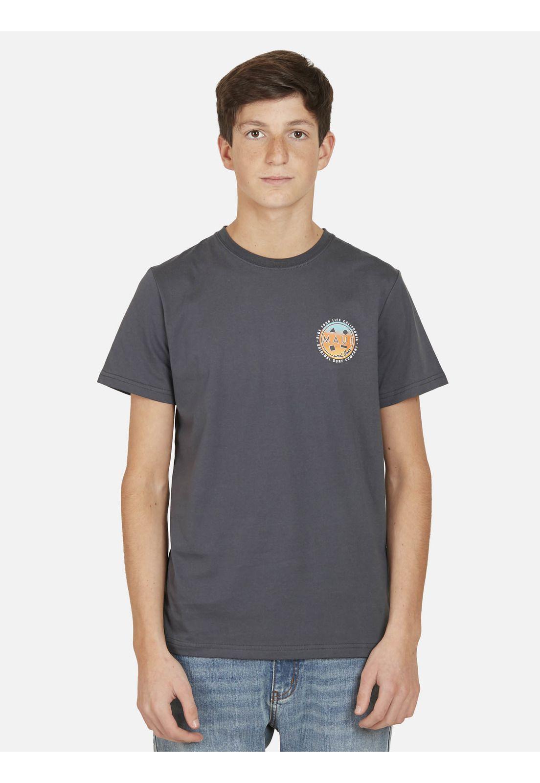 Polera PALM COOKIE Juvenil Gris Oscuro Maui and Sons-0