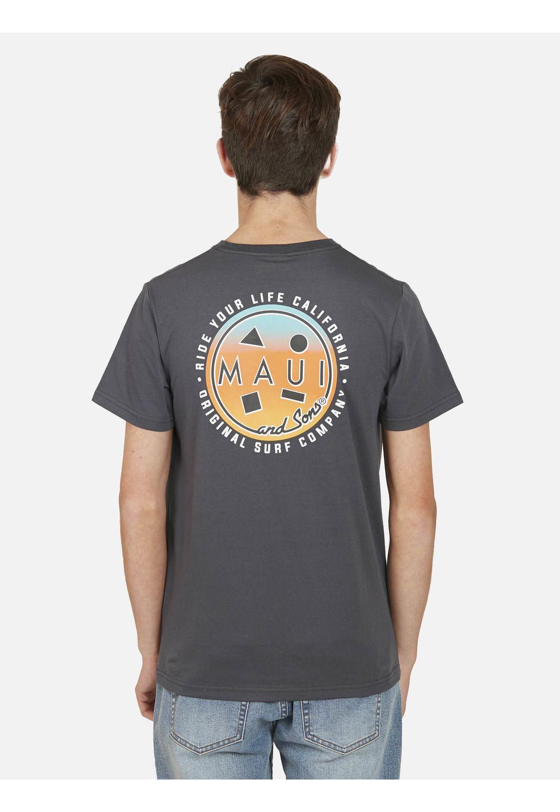 Polera PALM COOKIE Juvenil Gris Oscuro Maui and Sons-1