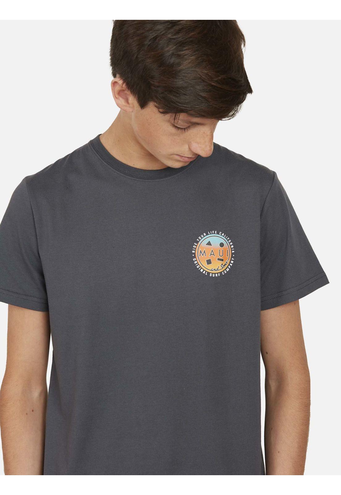 Polera PALM COOKIE Juvenil Gris Oscuro Maui and Sons-2