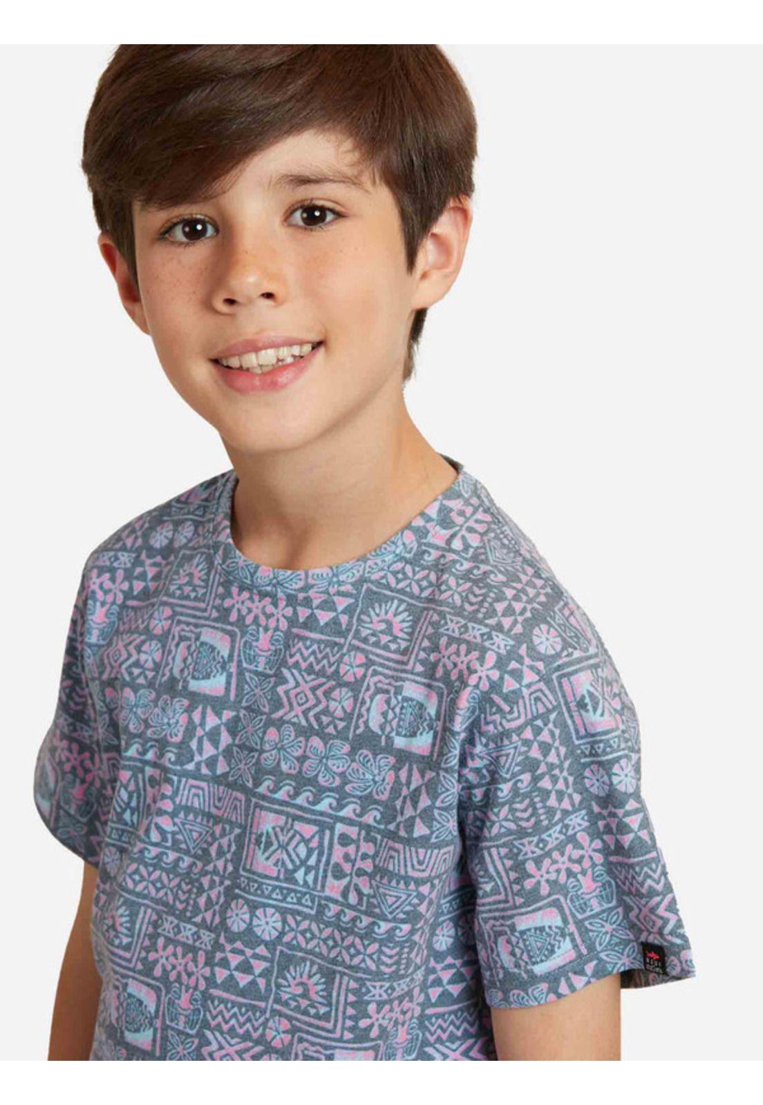 Polera Island Symbols Print Kids Niño Multicolor Maui And Sons-2