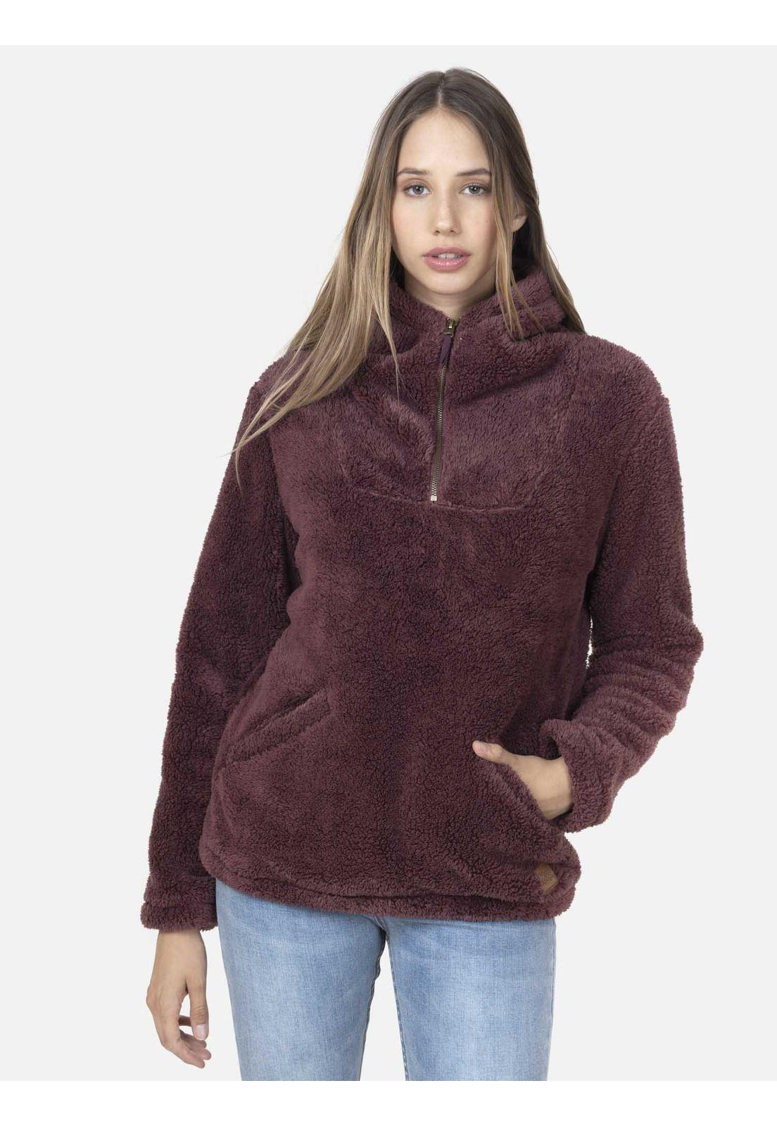 Halfzipper Mujer RENAISSANCE ROSE Burdeo Maui and Sons-0