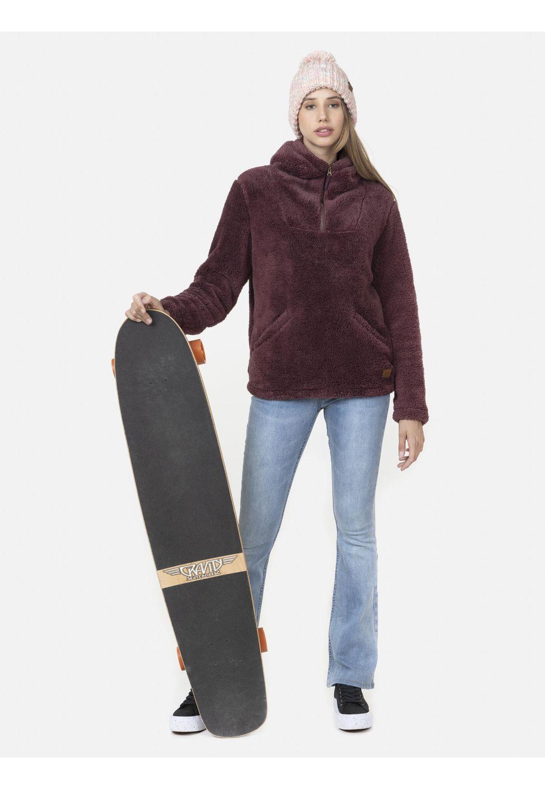 Halfzipper Mujer RENAISSANCE ROSE Burdeo Maui and Sons-3