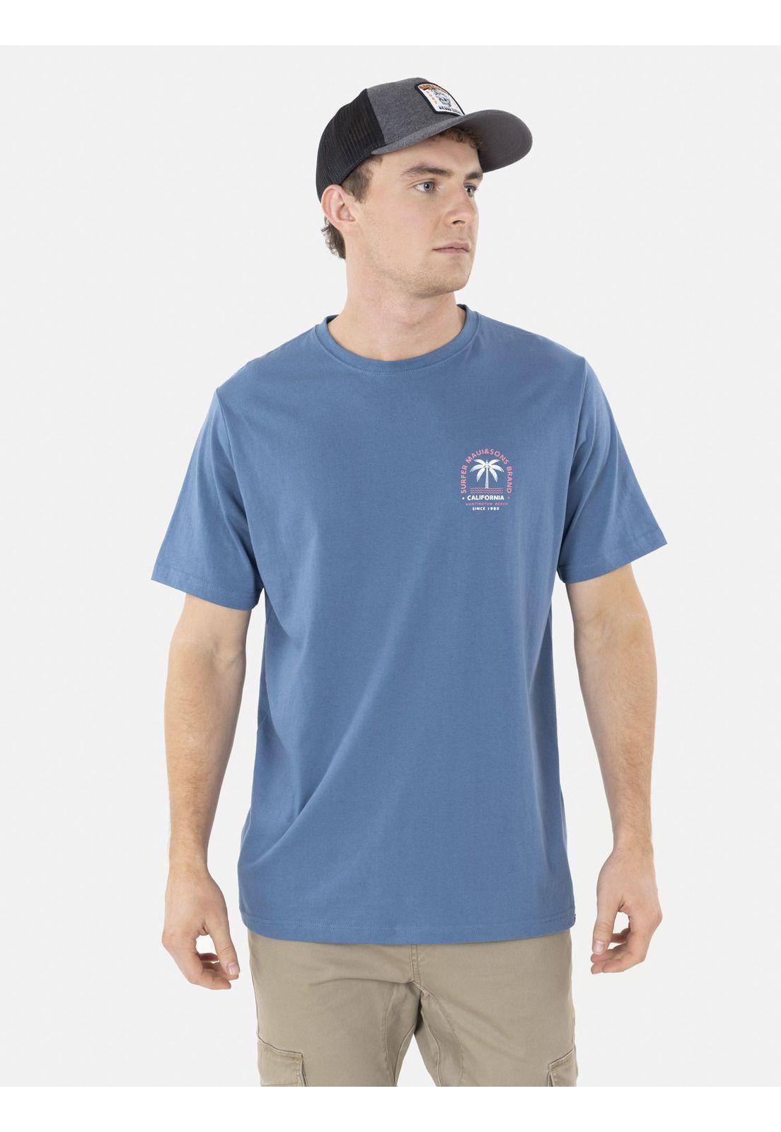Polera SURFER BRAND Hombre Azul Maui and Sons-0