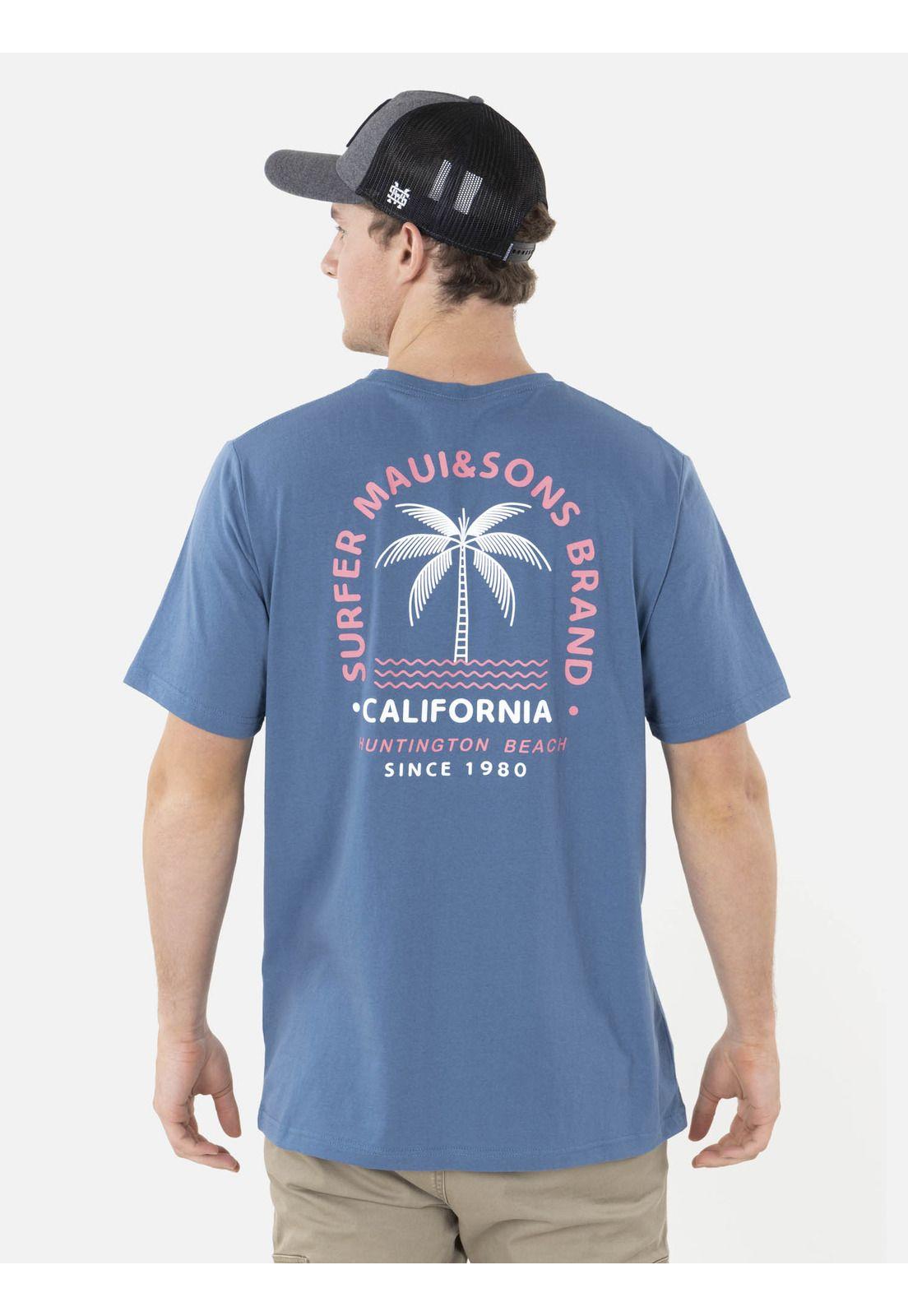 Polera SURFER BRAND Hombre Azul Maui and Sons-1
