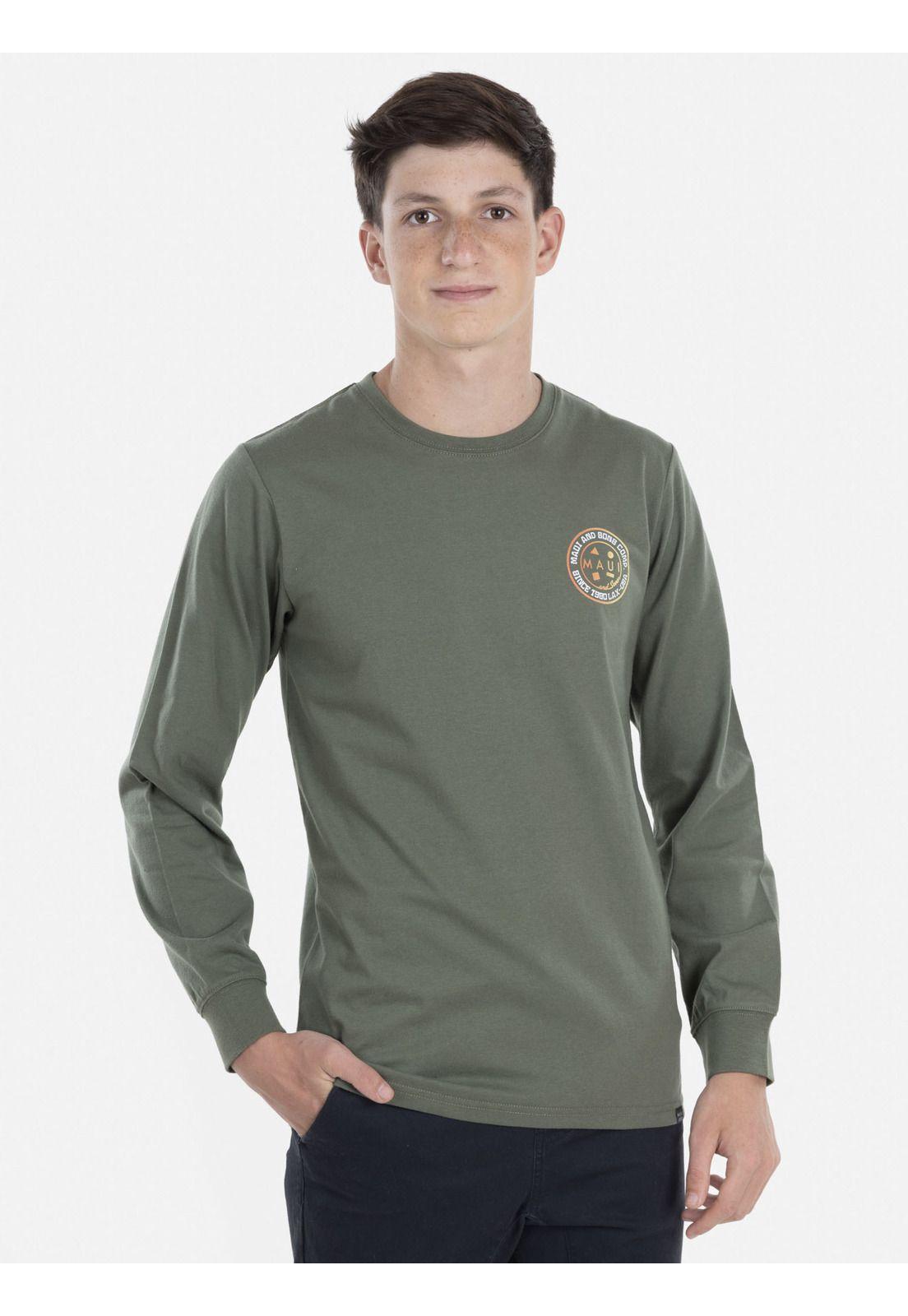 Polera VINTAGE COOKIE LS TEE Juvenil Verde Maui & Sons-0