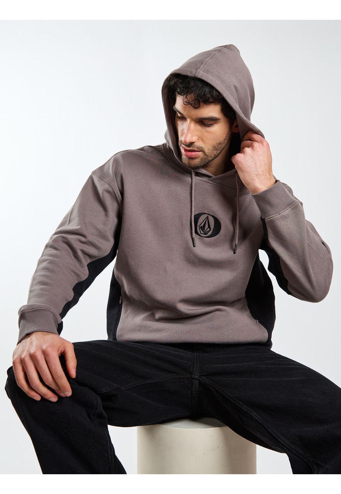 Poleron Canguro Ransom Negro Hombre Volcom-7