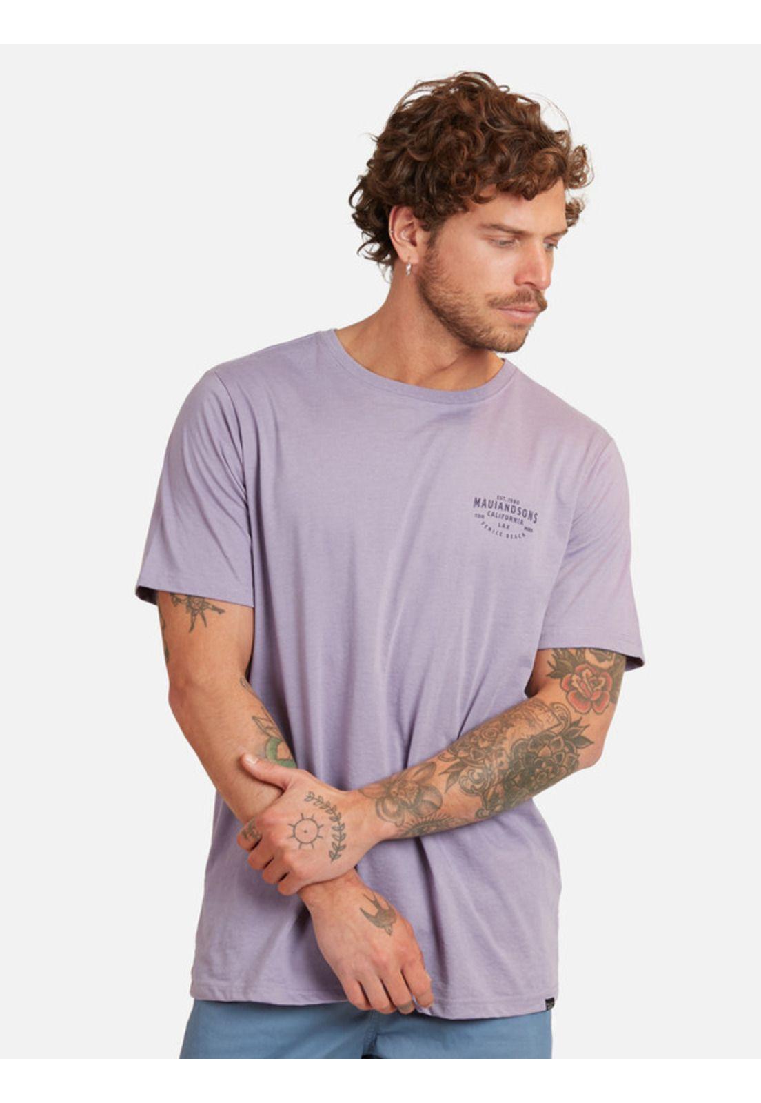Polera California Lax Ss Tee Hombre Morado Maui And Sons-0