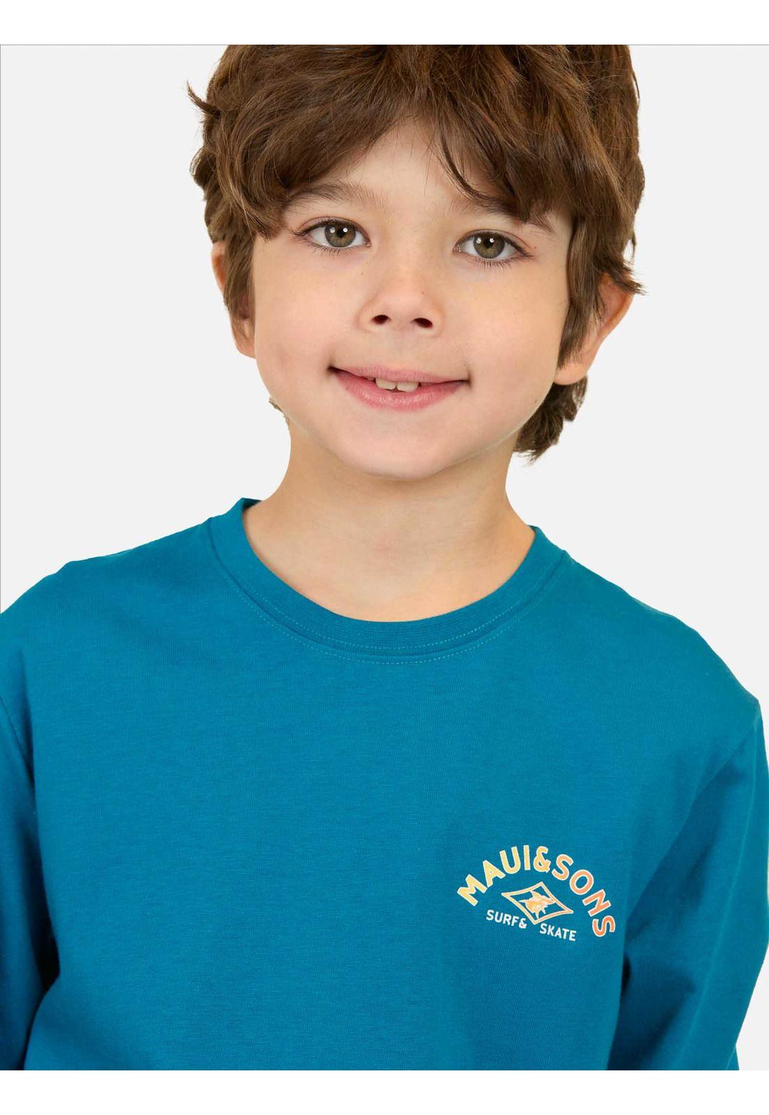 Polera ML Kahuna Celeste Infantil Maui And Sons-2