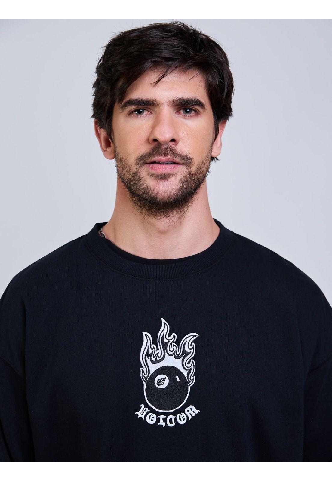 Poleron CR Fa Seth Crew Negro Hombre Volcom-4