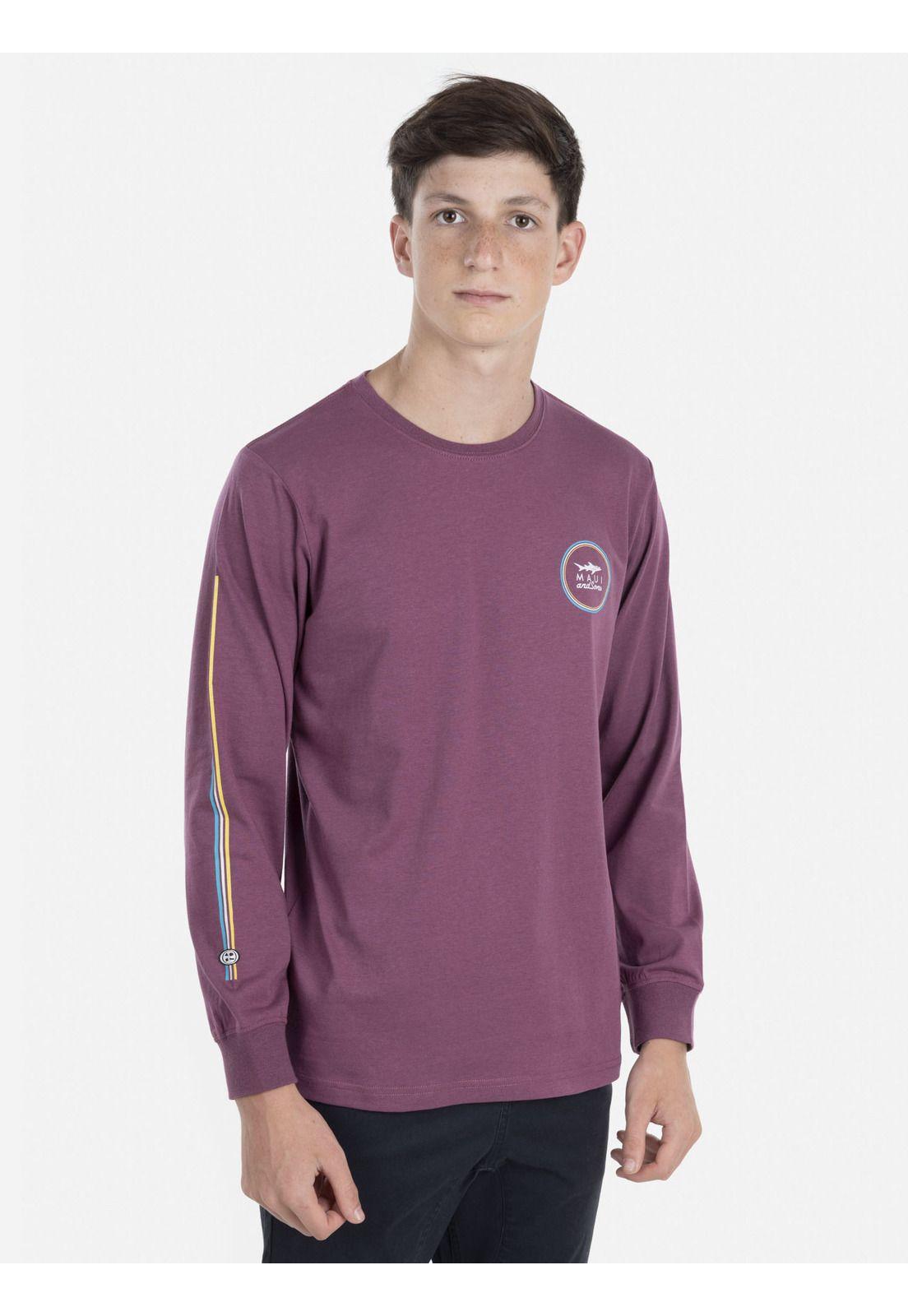 Polera SHARK CLASSIC LS TEE Juvenil Rojo Maui & Sons-0