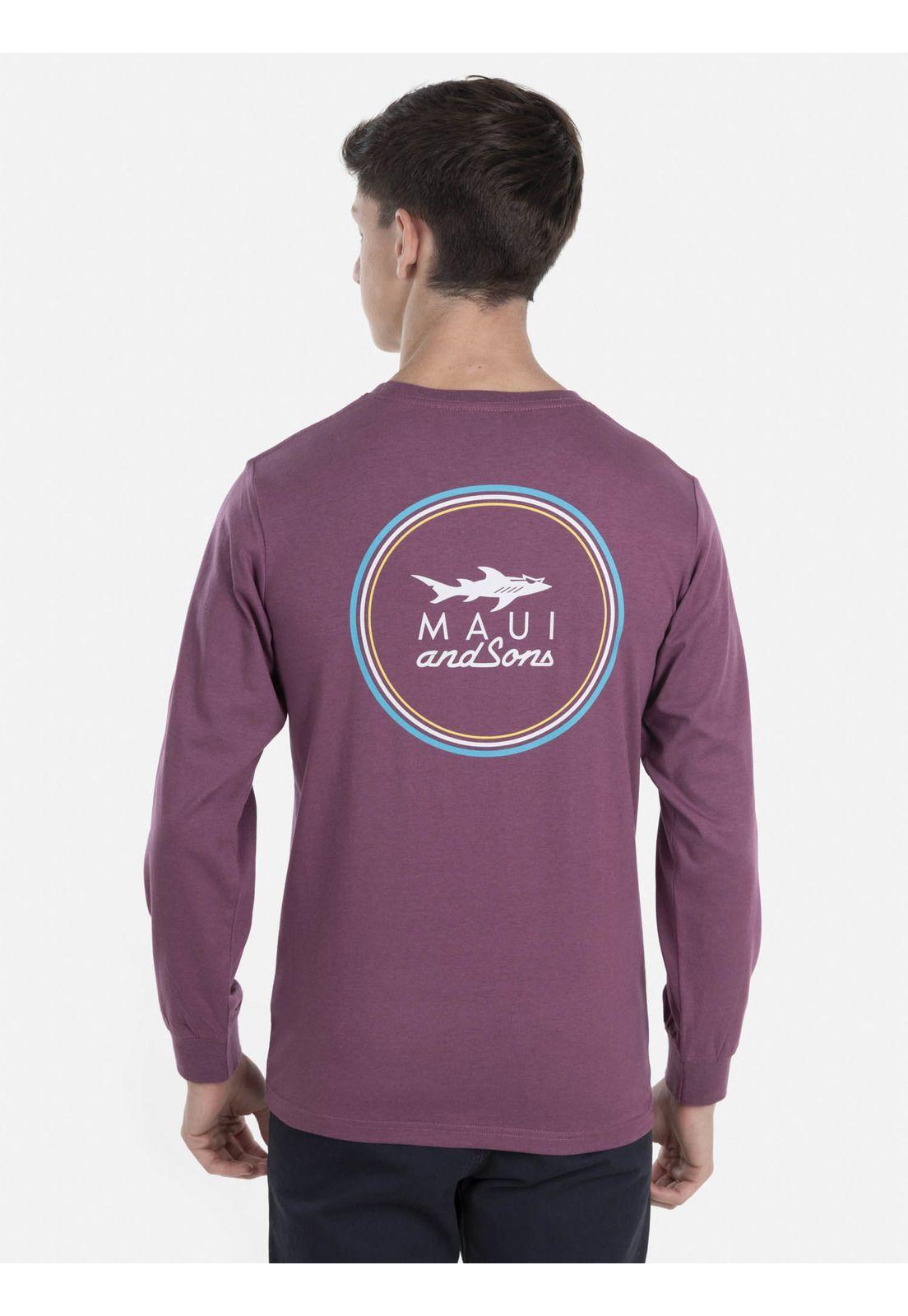 Polera SHARK CLASSIC LS TEE Juvenil Rojo Maui & Sons-1