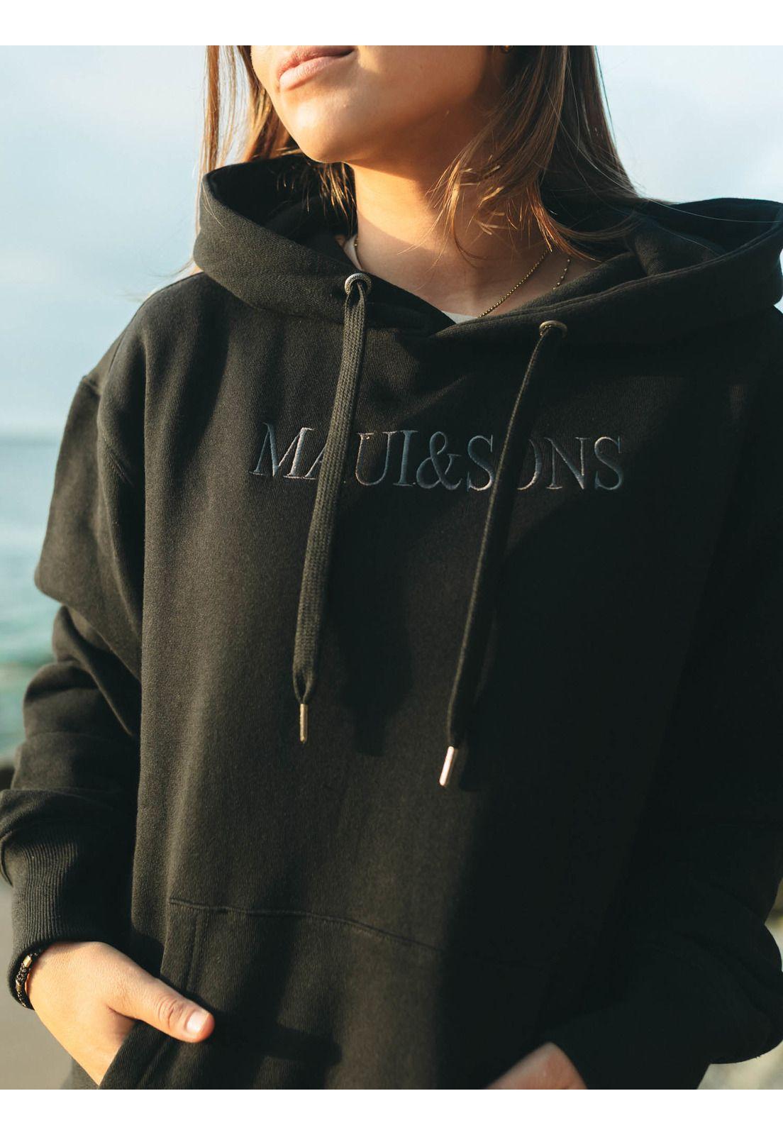 Poleron Canguro Filipinas Negro Mujer Maui And Sons-3