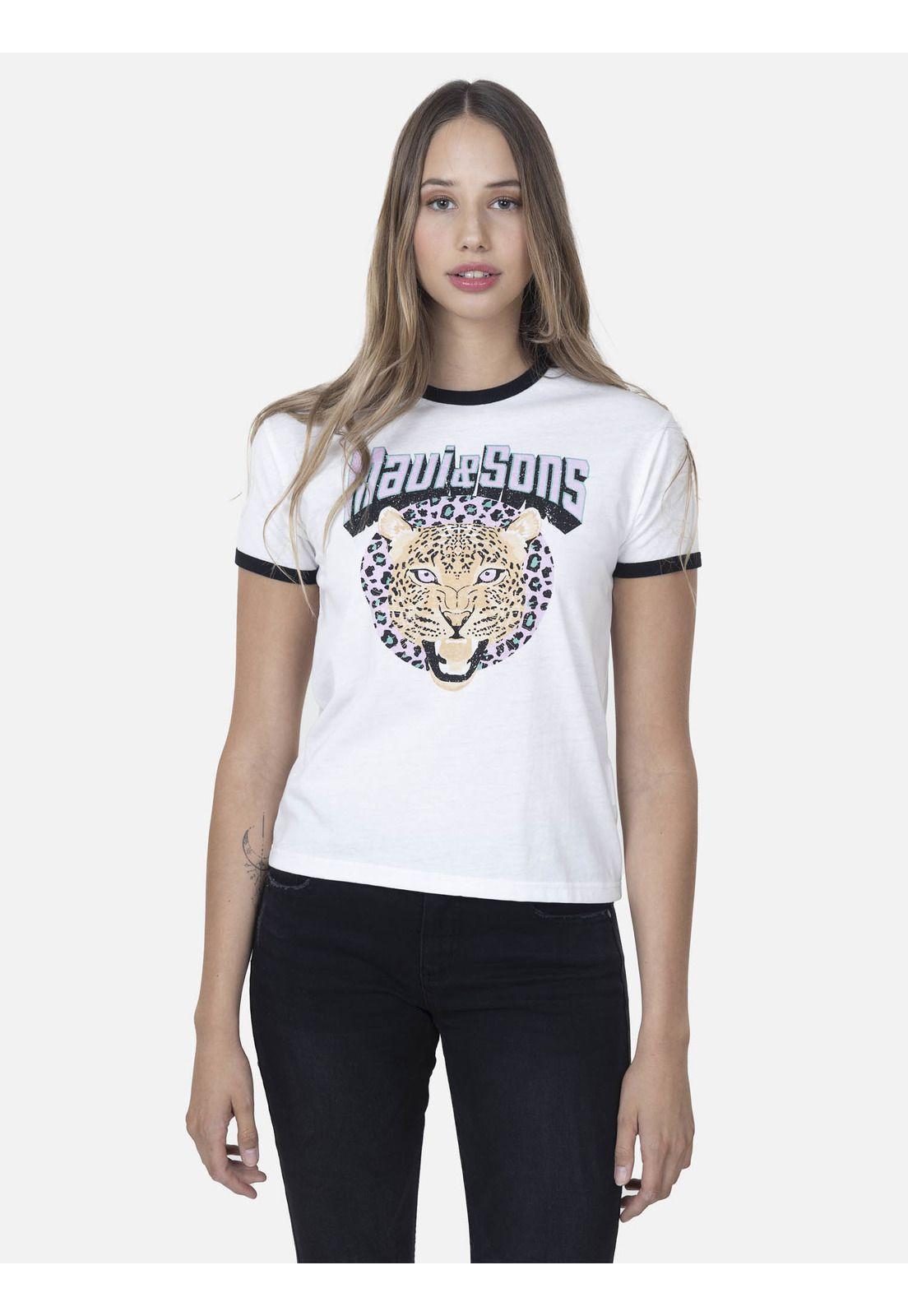 Polera Mujer MANU TIGER Blanco Maui and Sons-0