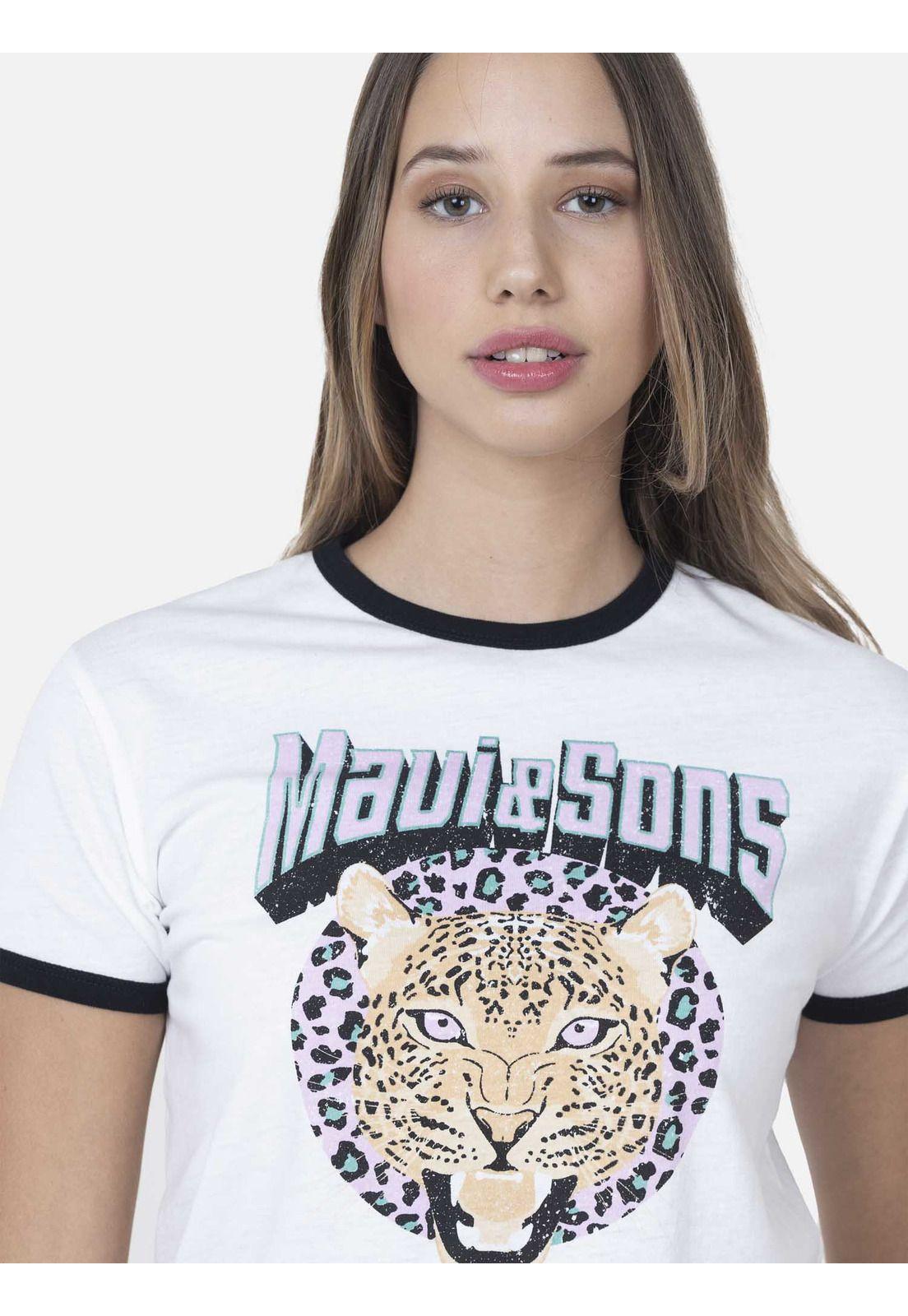 Polera Mujer MANU TIGER Blanco Maui and Sons-2