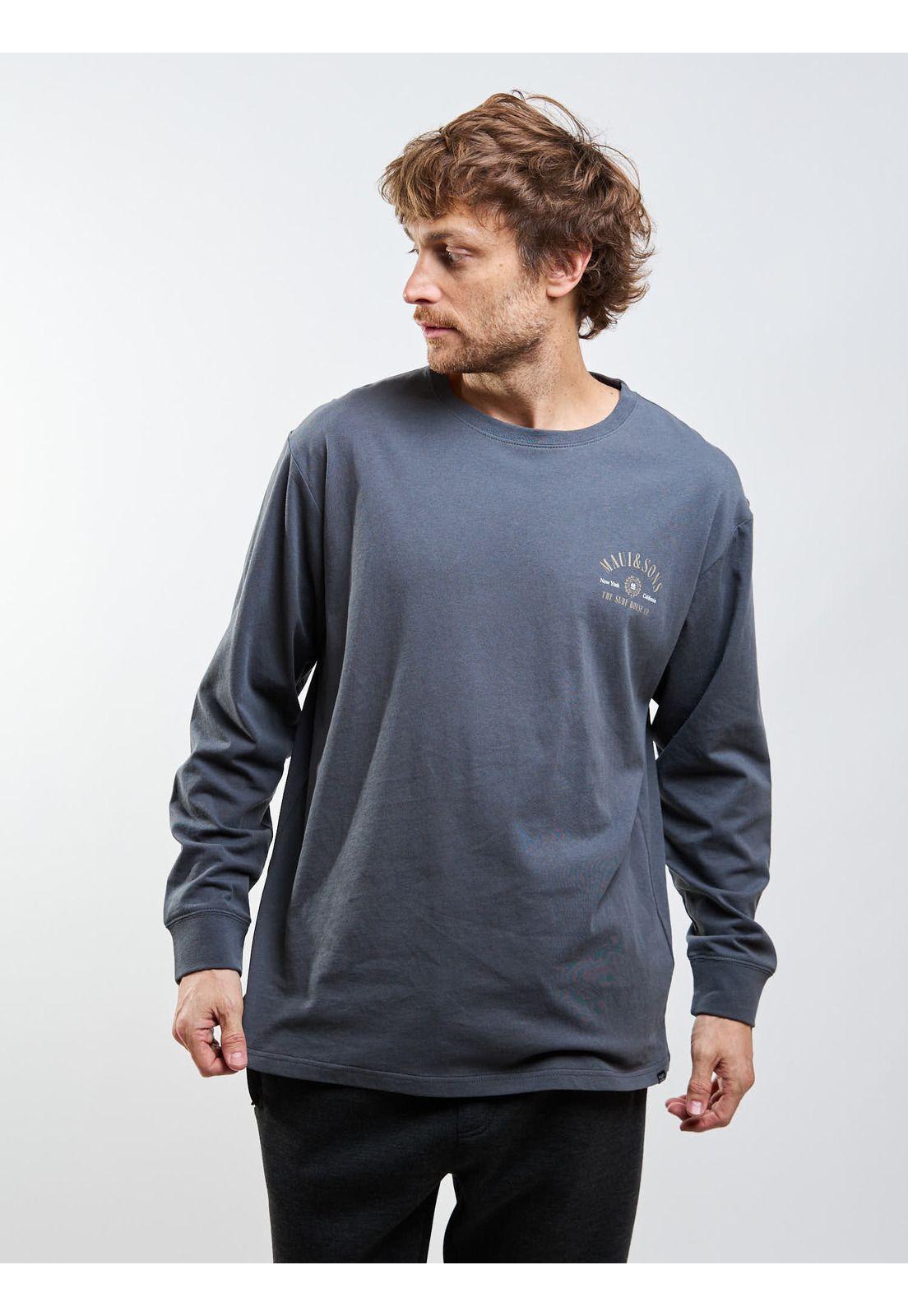 Polera ML Surf House Gris Hombre Maui And Sons-4