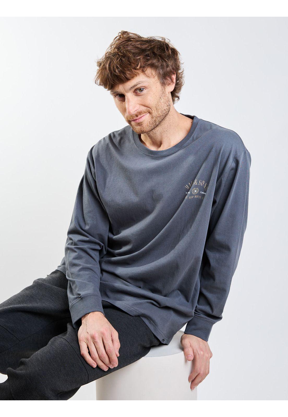 Polera ML Surf House Gris Hombre Maui And Sons-5