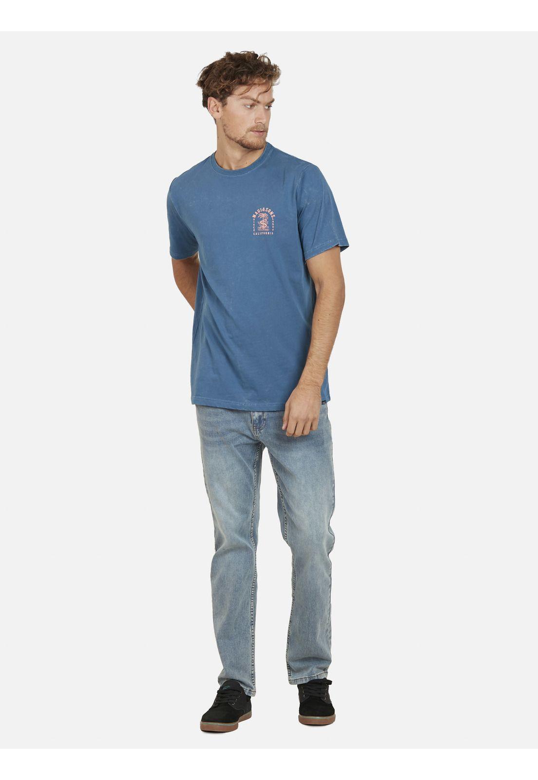 Polera SNAKE & PALM DYE Hombre Azul Maui and Sons-3