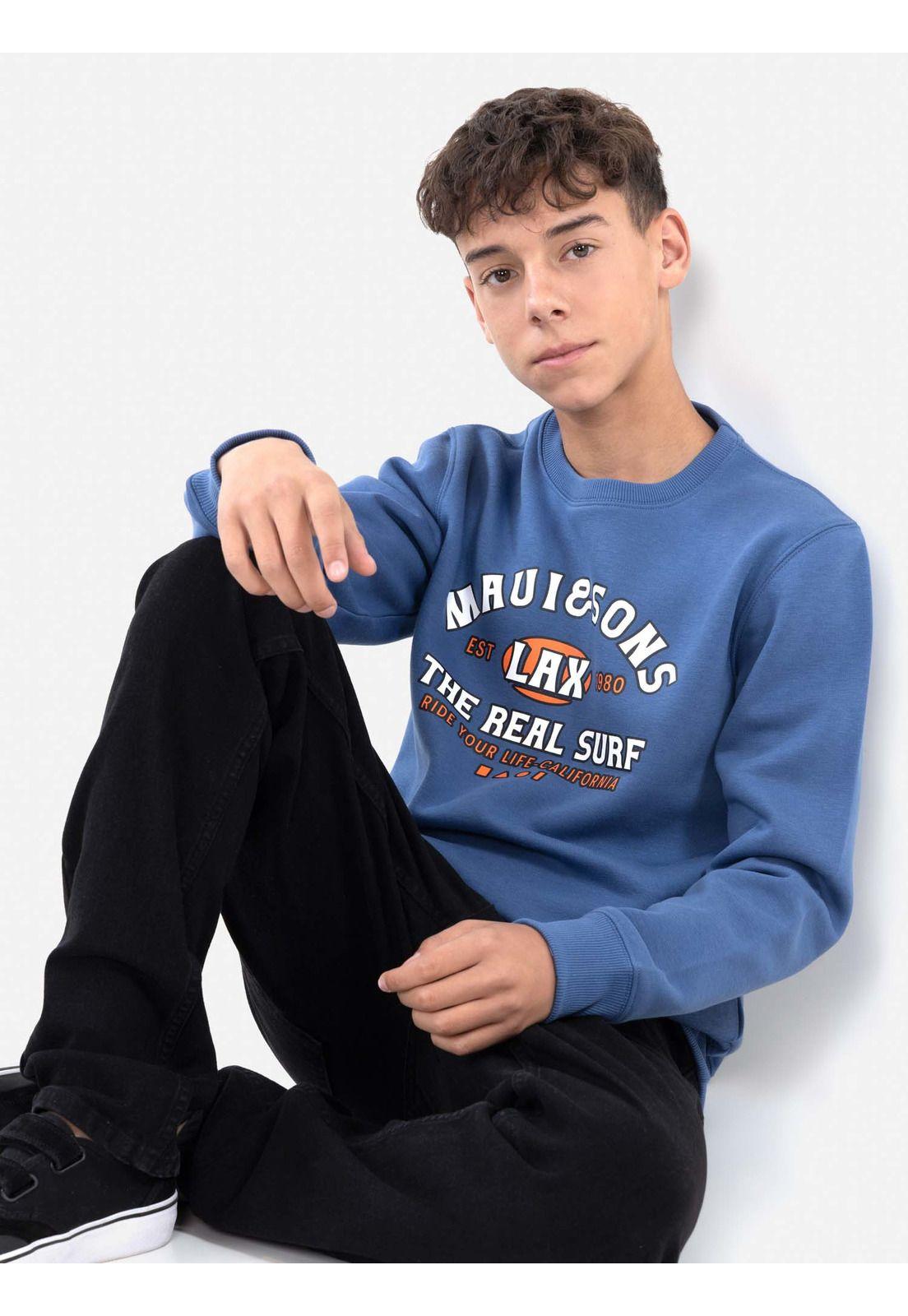 Poleron THE REAL SURF Juvenil Azul Maui and Sons-2